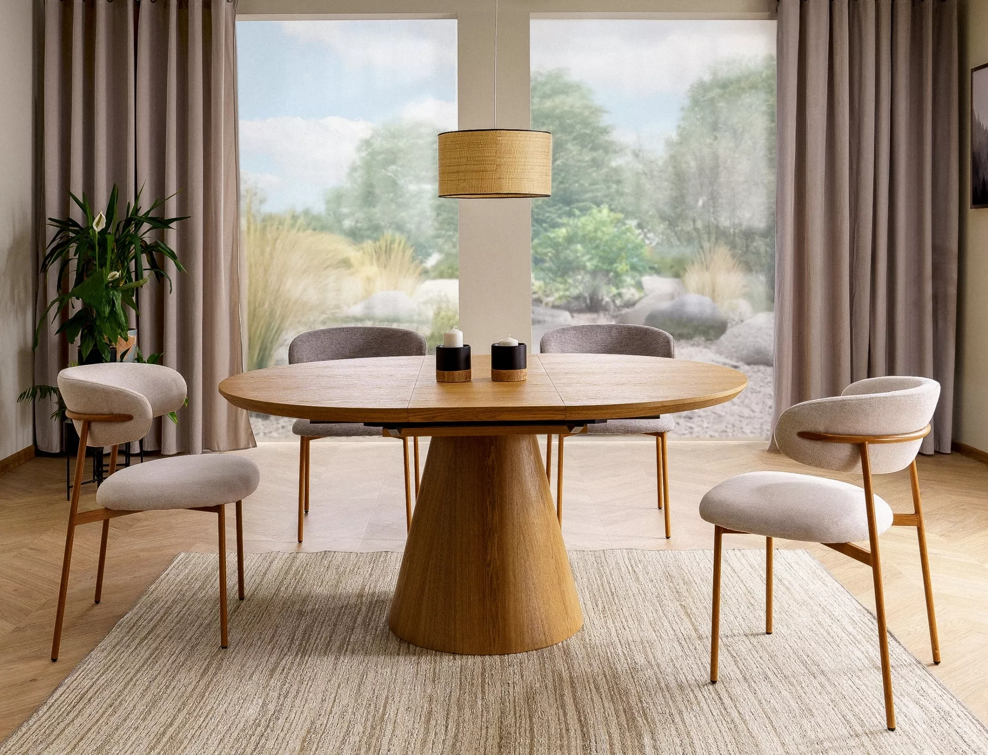 Jedálenská stolička Elton D Brego,  svetlobéžová / dub