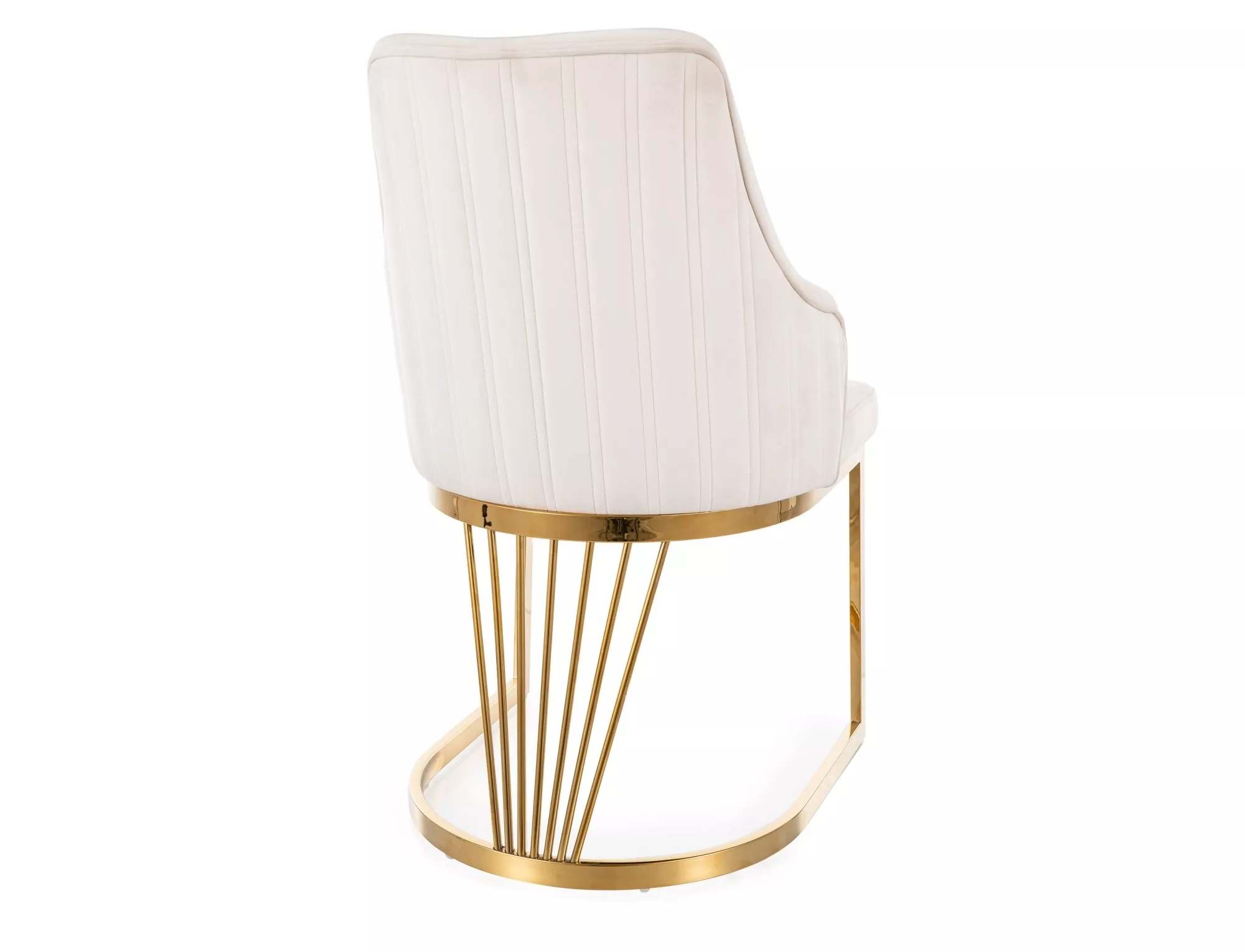 Jedálenská stolička Alure Velvet,  svetlobéžová / zlatá