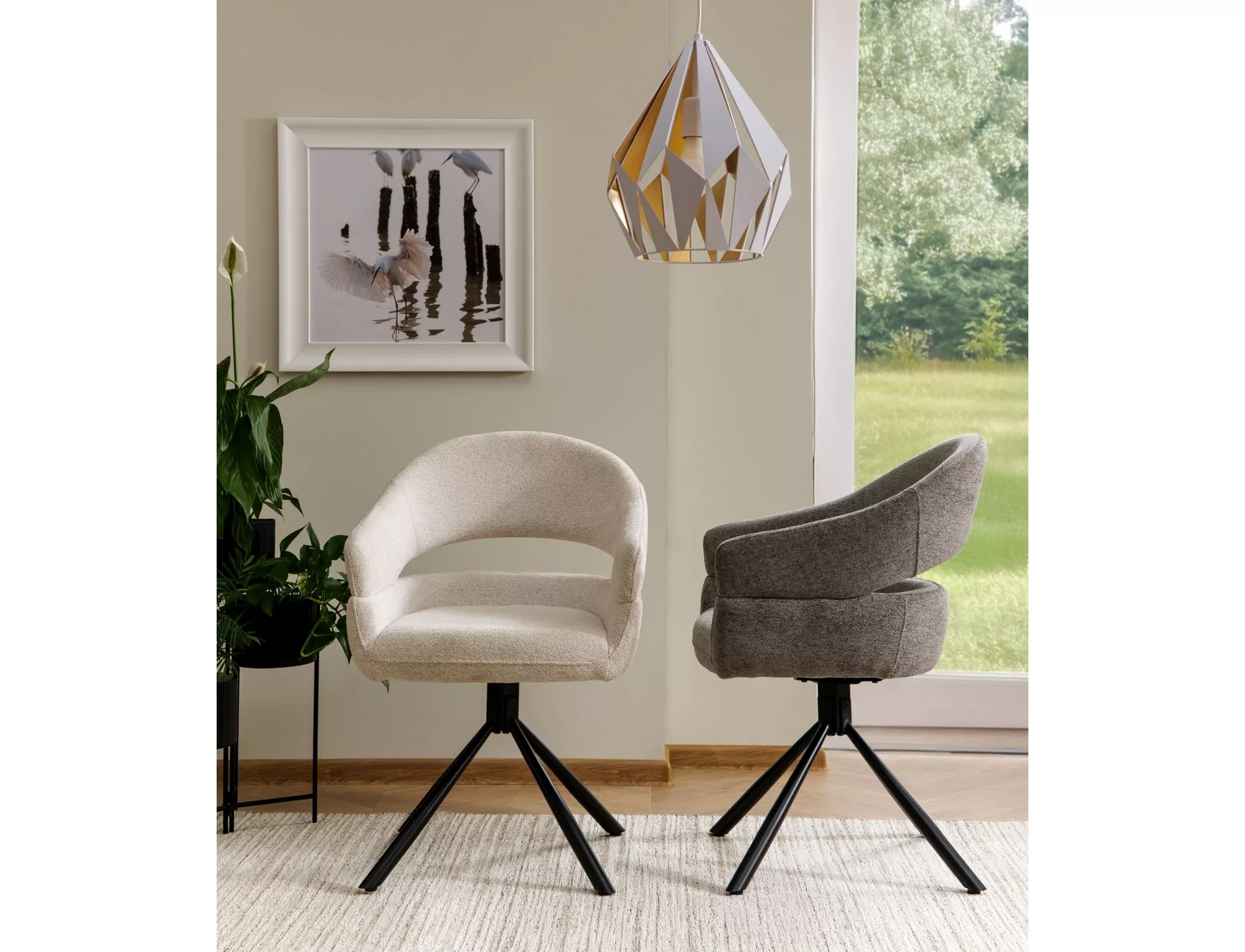 Jedálenská stolička Borgo Raven,  tmavosivá / matná čierna