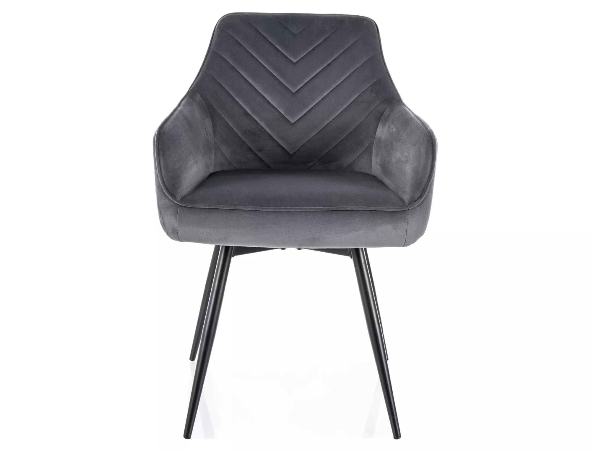 Jedálenská stolička Servio Velvet,  sivá / matná čierna