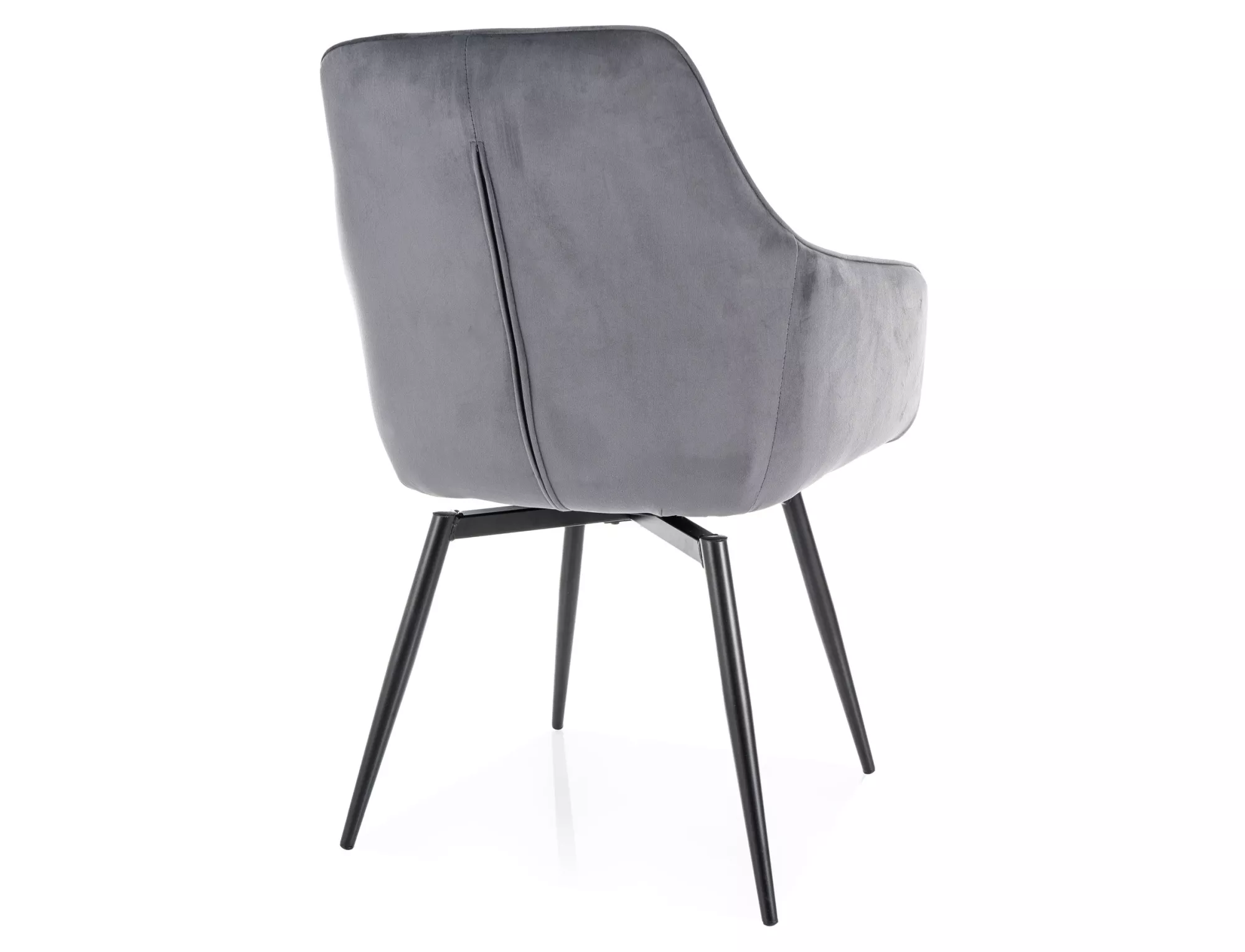 Jedálenská stolička Servio Velvet,  sivá / matná čierna