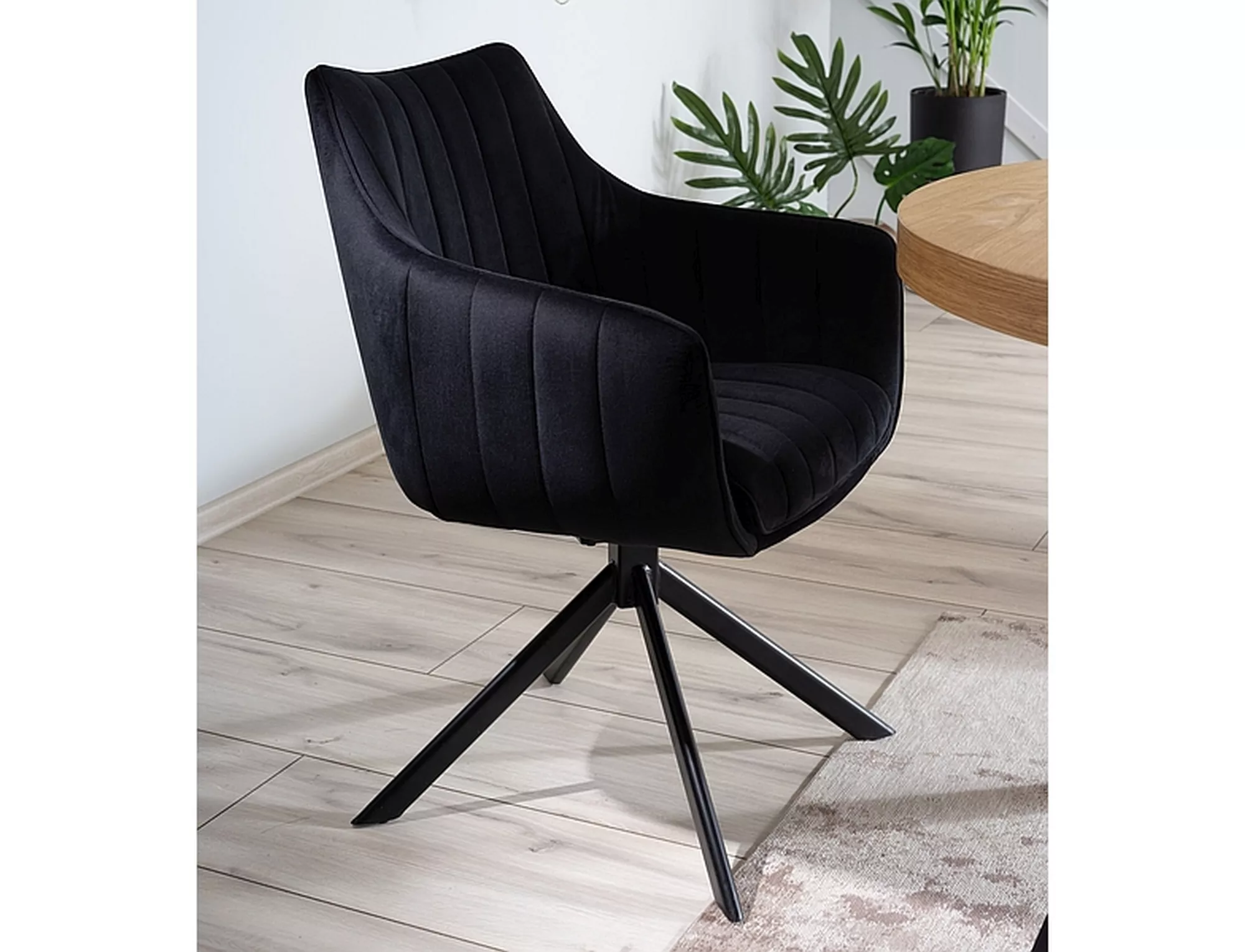 Jedálenská stolička AZALIA VELVET čierna konštrukcia/čierny BLUVEL 19