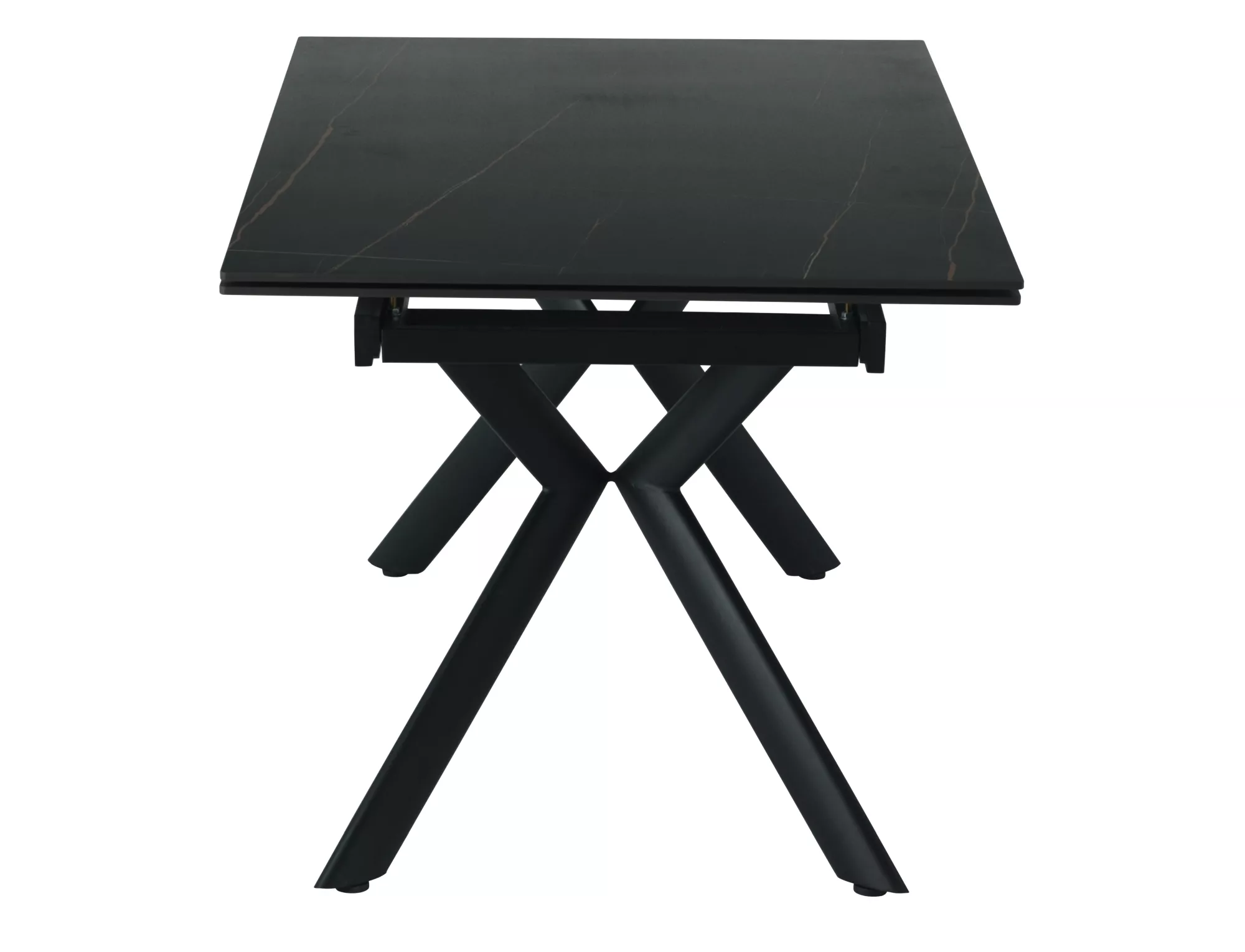 Jedálenský rozkladací stôl Norton, 160-240cm, matná čierna / čierna