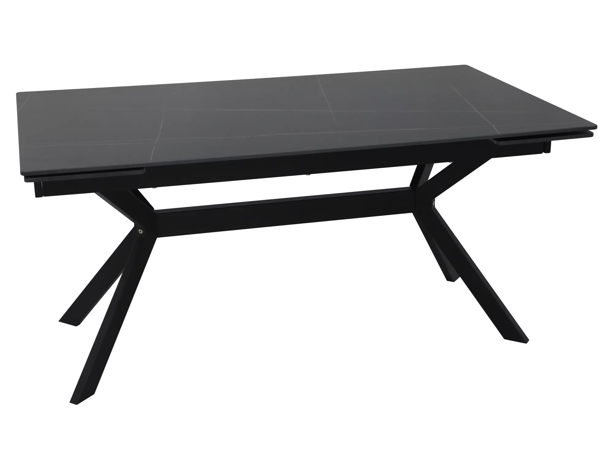 Jedálenský rozkladací stôl Imperia, 180-240cm, matná čierna / matná čierna