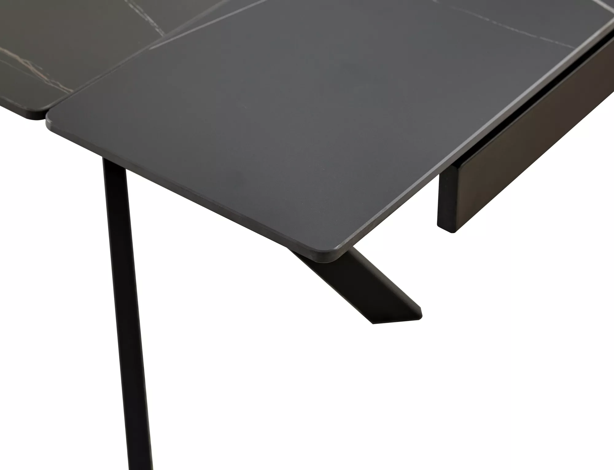Jedálenský rozkladací stôl Imperia, 180-240cm, matná čierna / matná čierna