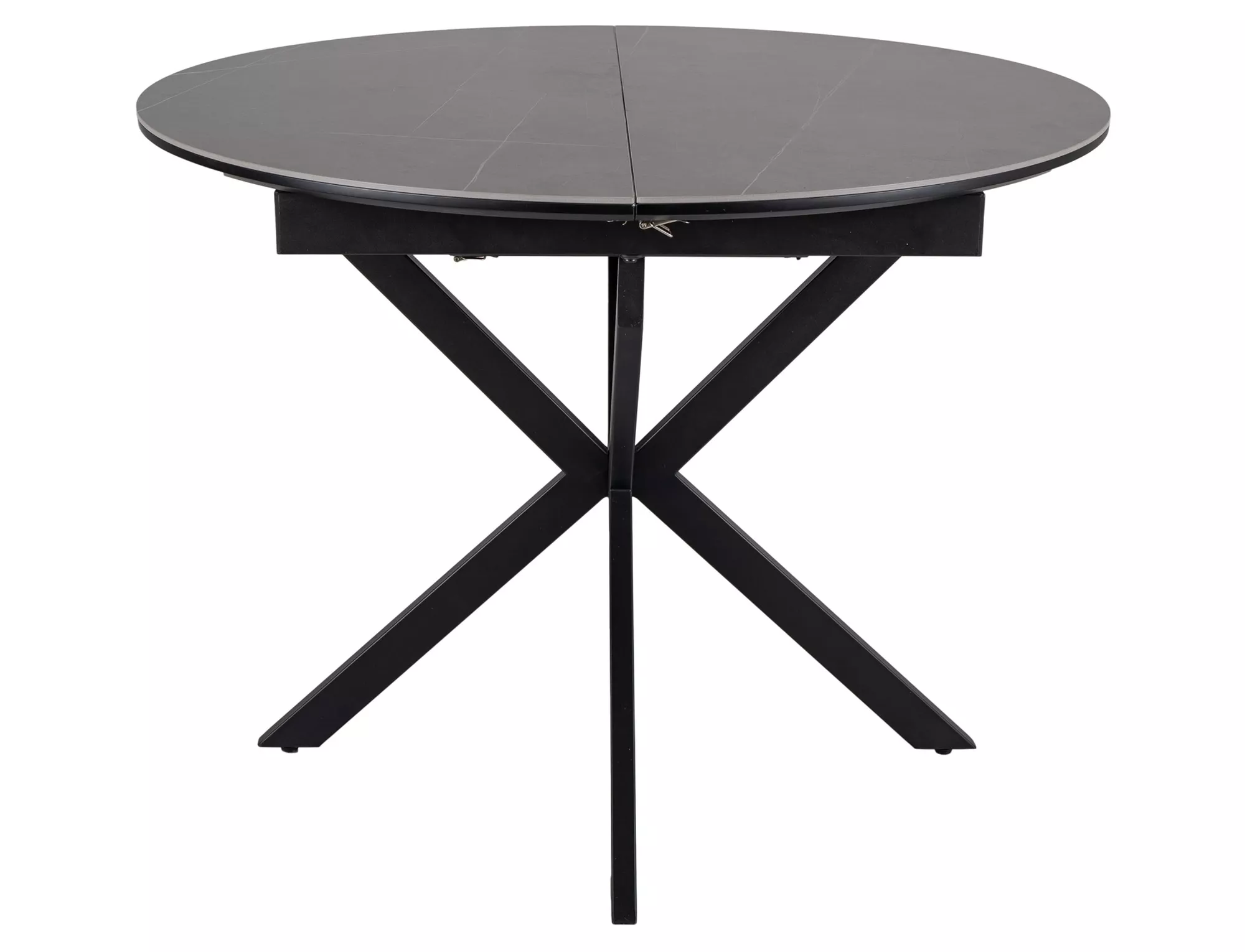 Jedálenský rozkladací stôl Gaston, 100-135cm, matná sivá / matná čierna