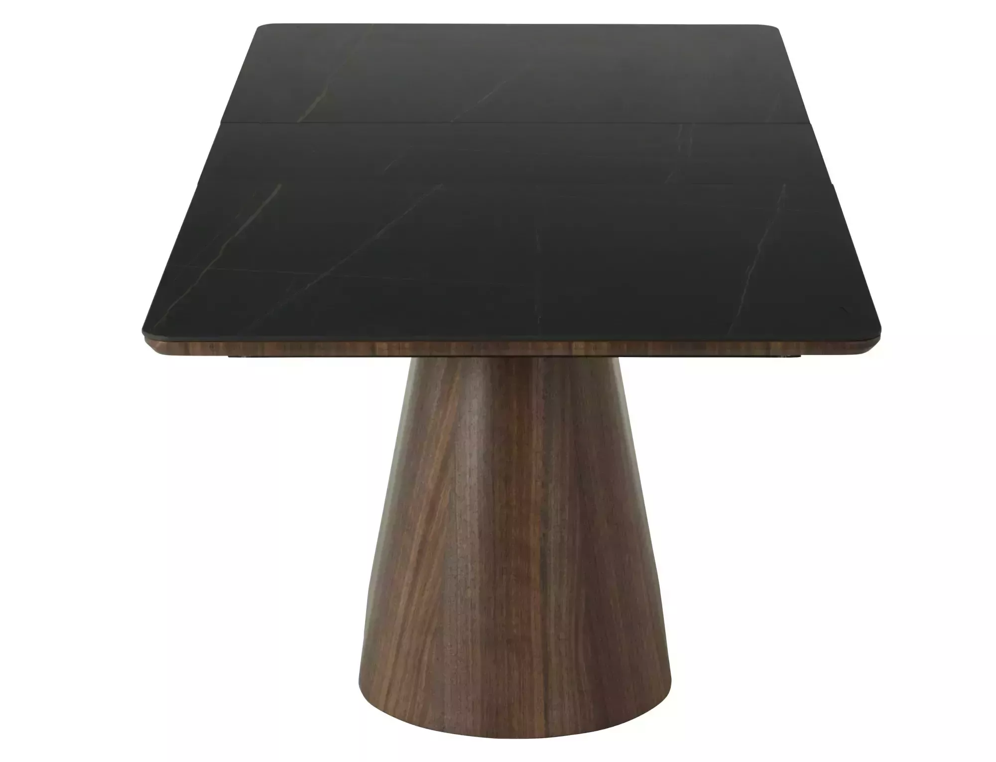 Jedálenský rozkladací stôl Monaco, 160-200cm, matná čierna / orech