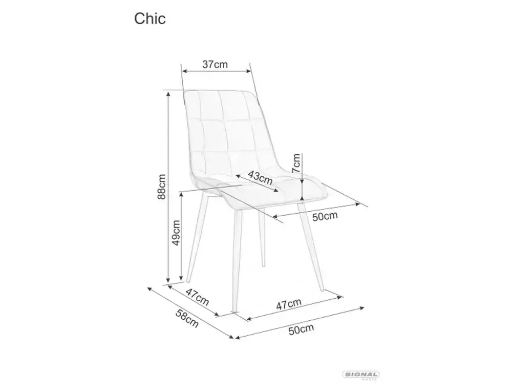 Jedálenská stolička Chic Velvet,  cappuccino / matná čierna