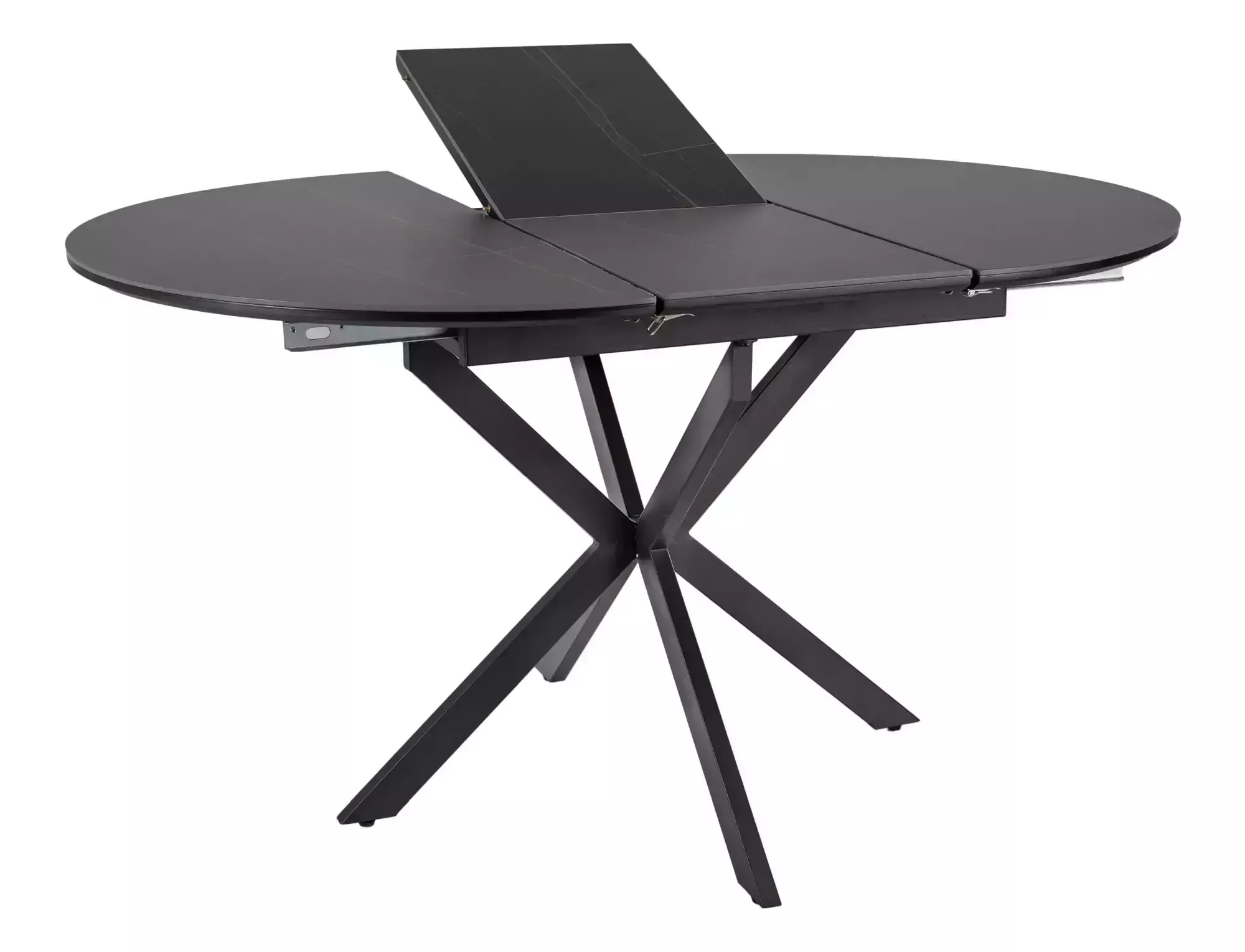 Jedálenský rozkladací stôl Gaston, 100-135cm,  matná čierna / matná čierna