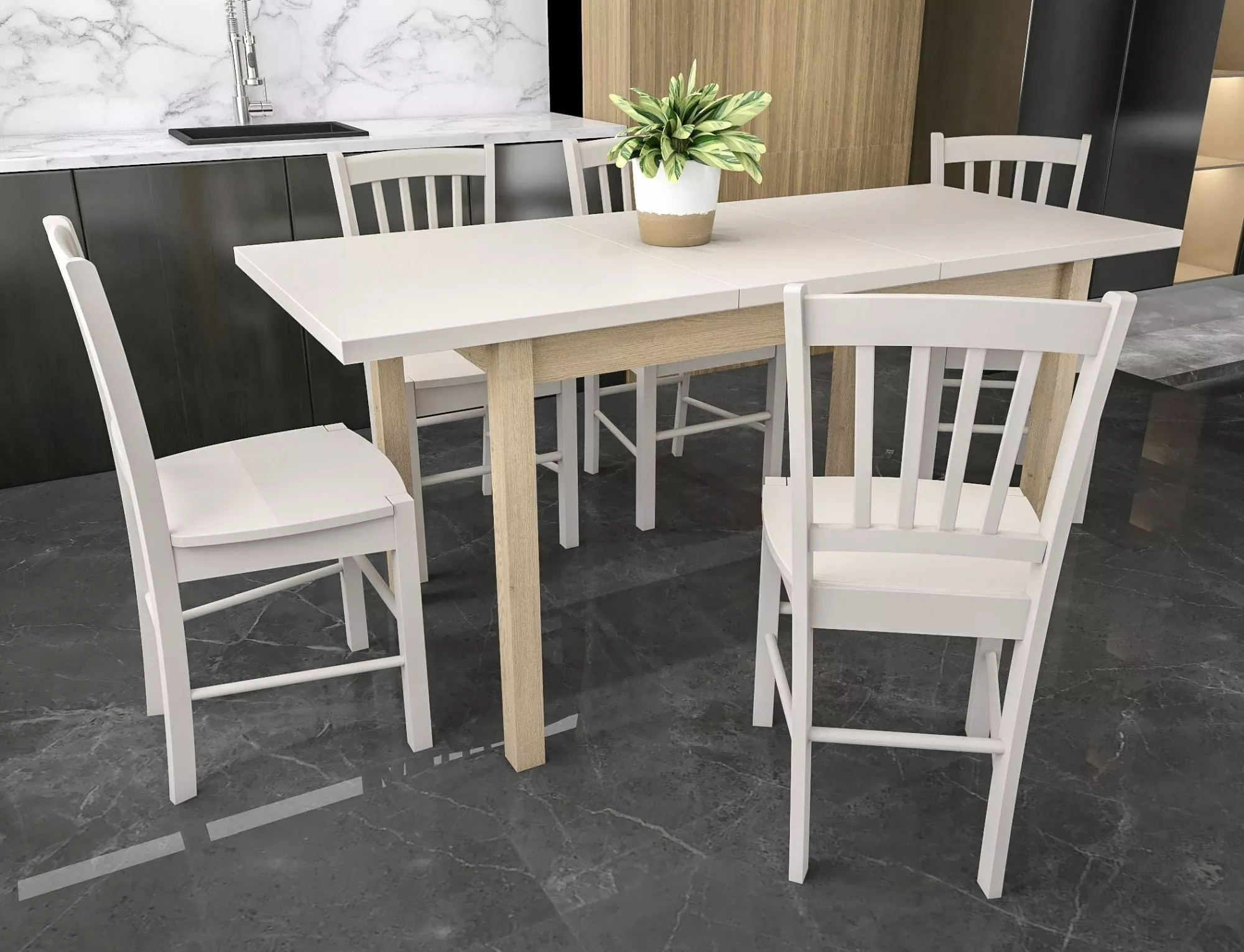 Jedálenský stôl Adam 140,  kašmír / cremona torro dub