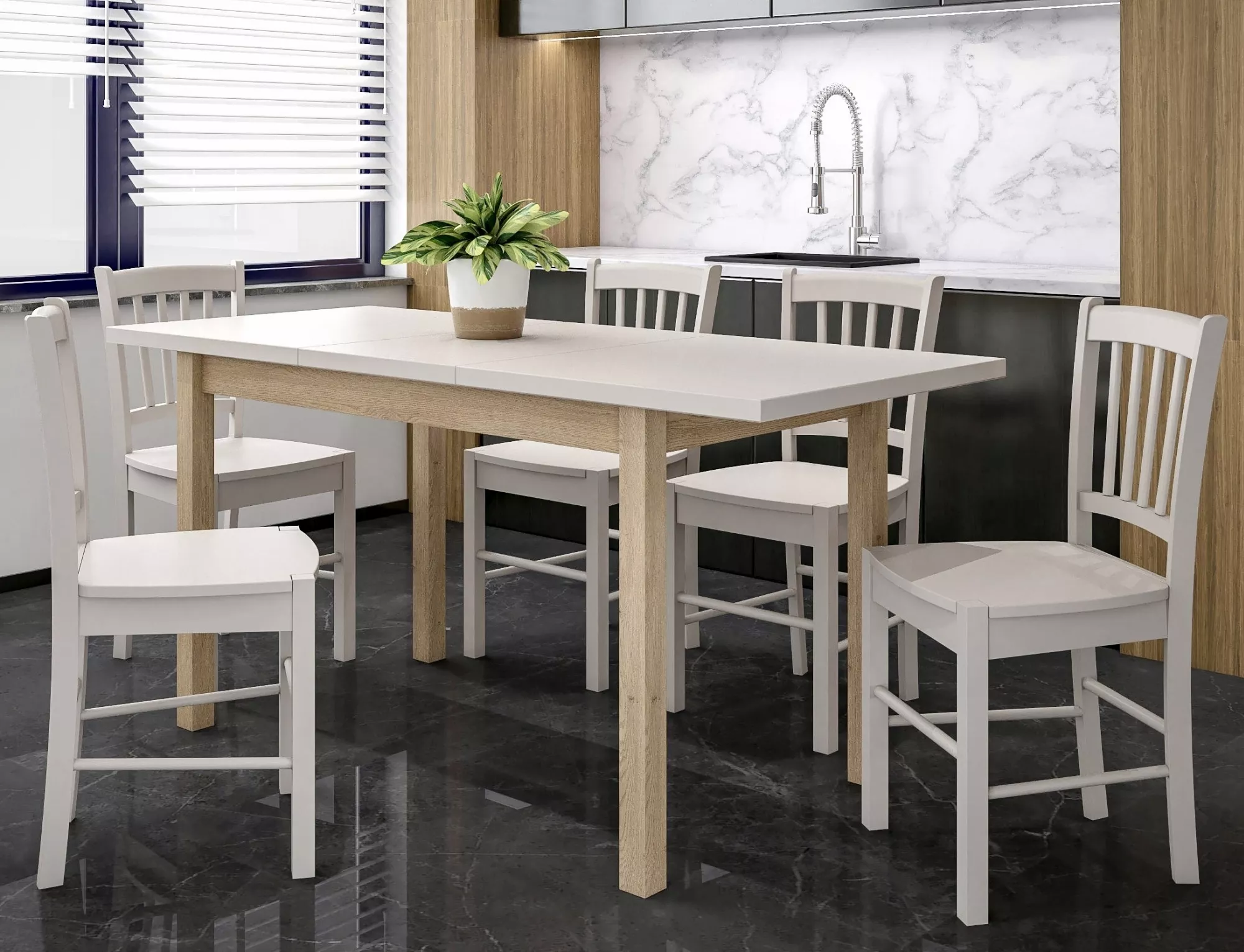 Jedálenský stôl Adam 125,  kašmír / cremona torro dub