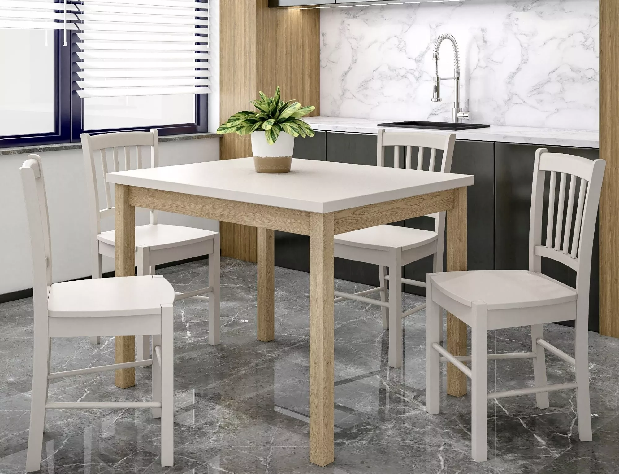 Jedálenský stôl Adam 80,  kašmír / cremona torro dub