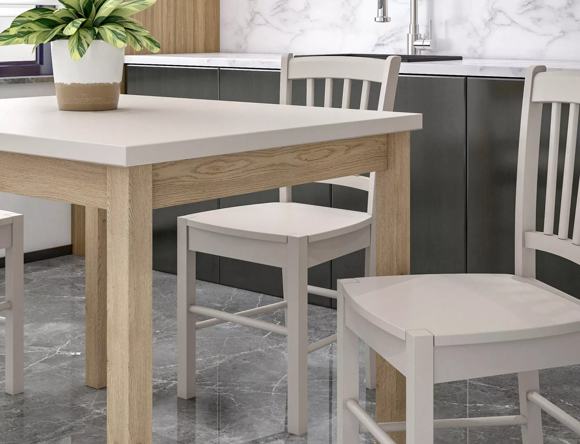 Jedálenský stôl Adam 80,  kašmír / cremona torro dub