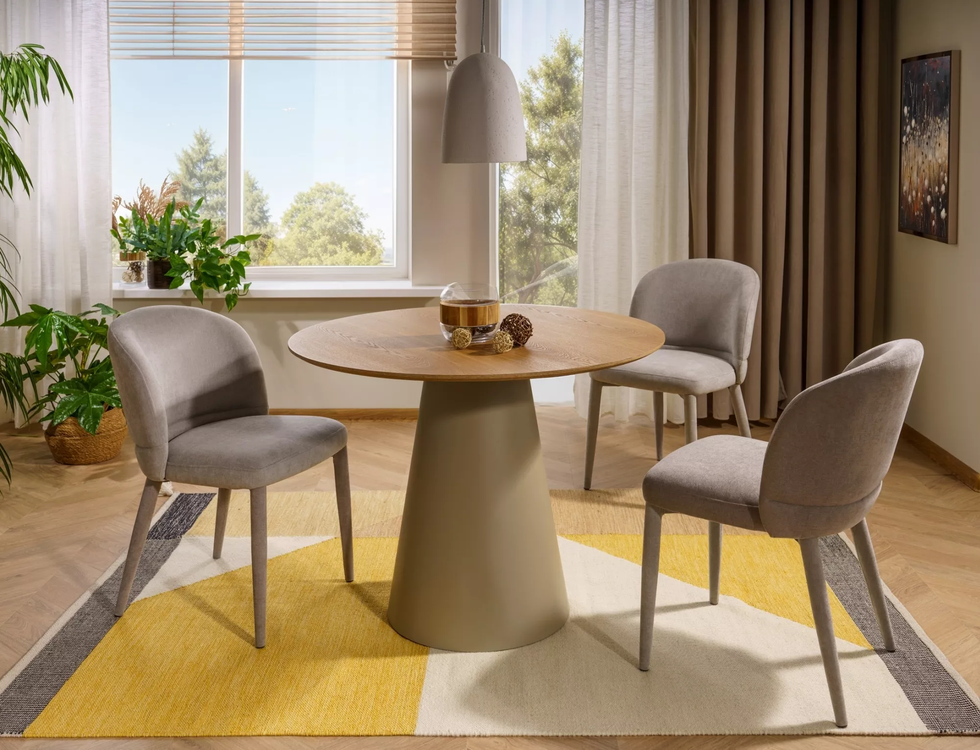 Jedálenský stôl Angel 100,  dub / kašmír