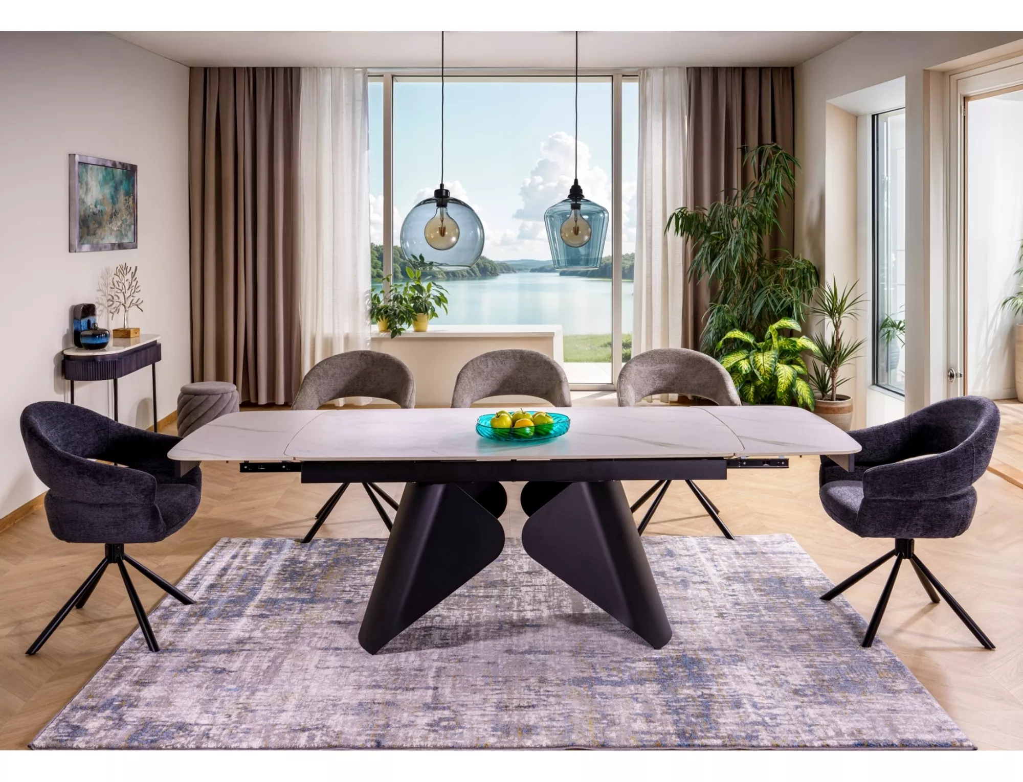 Jedálenská stolička Borgo Raven,  sivá / matná čierna