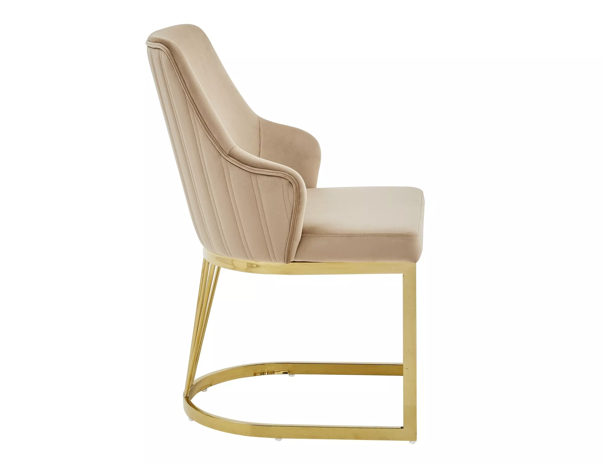 Jedálenská stolička Alure Velvet,  béžová / zlatá