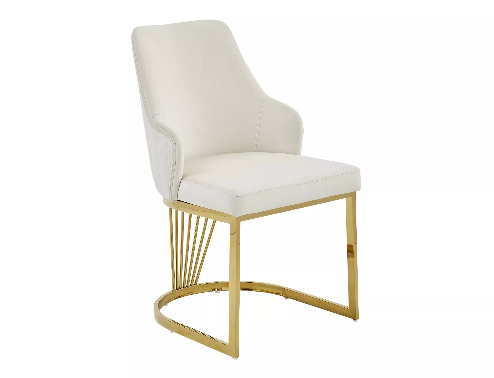 Jedálenská stolička Alure Velvet,  svetlobéžová / zlatá