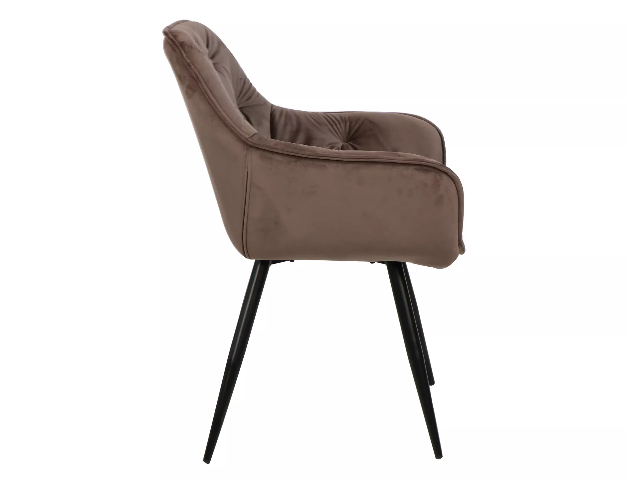 Jedálenská stolička Cherry Velvet,  cappuccino / matná čierna