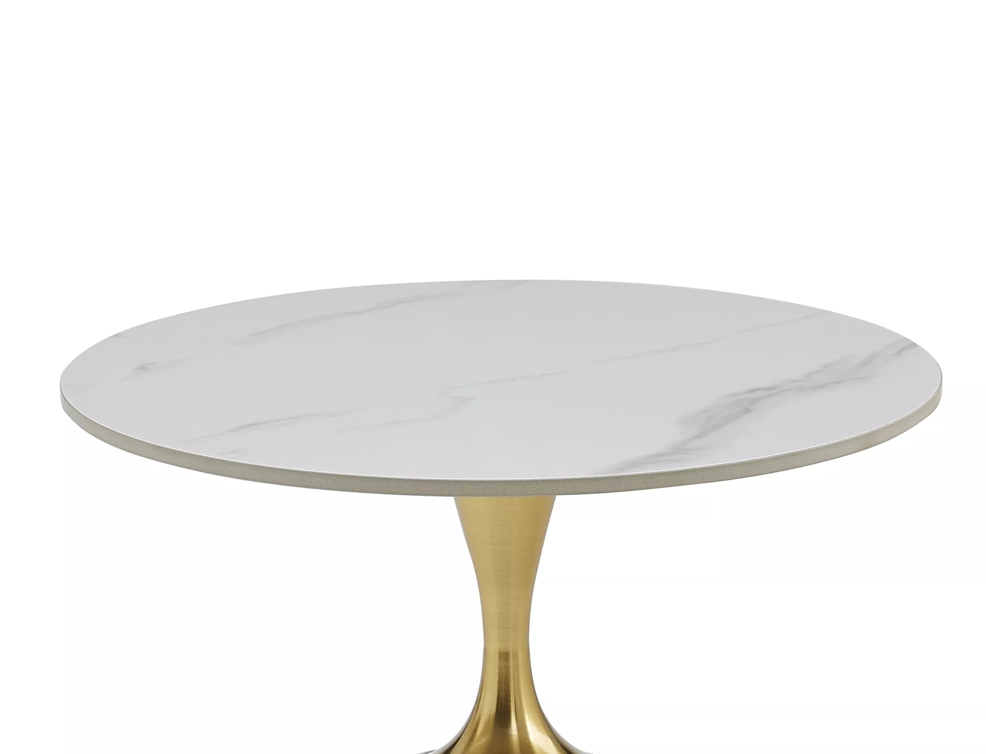 Konferenčný stolík Fama,  biela, mramorový efekt / biela, mramorový efekt + zlatá