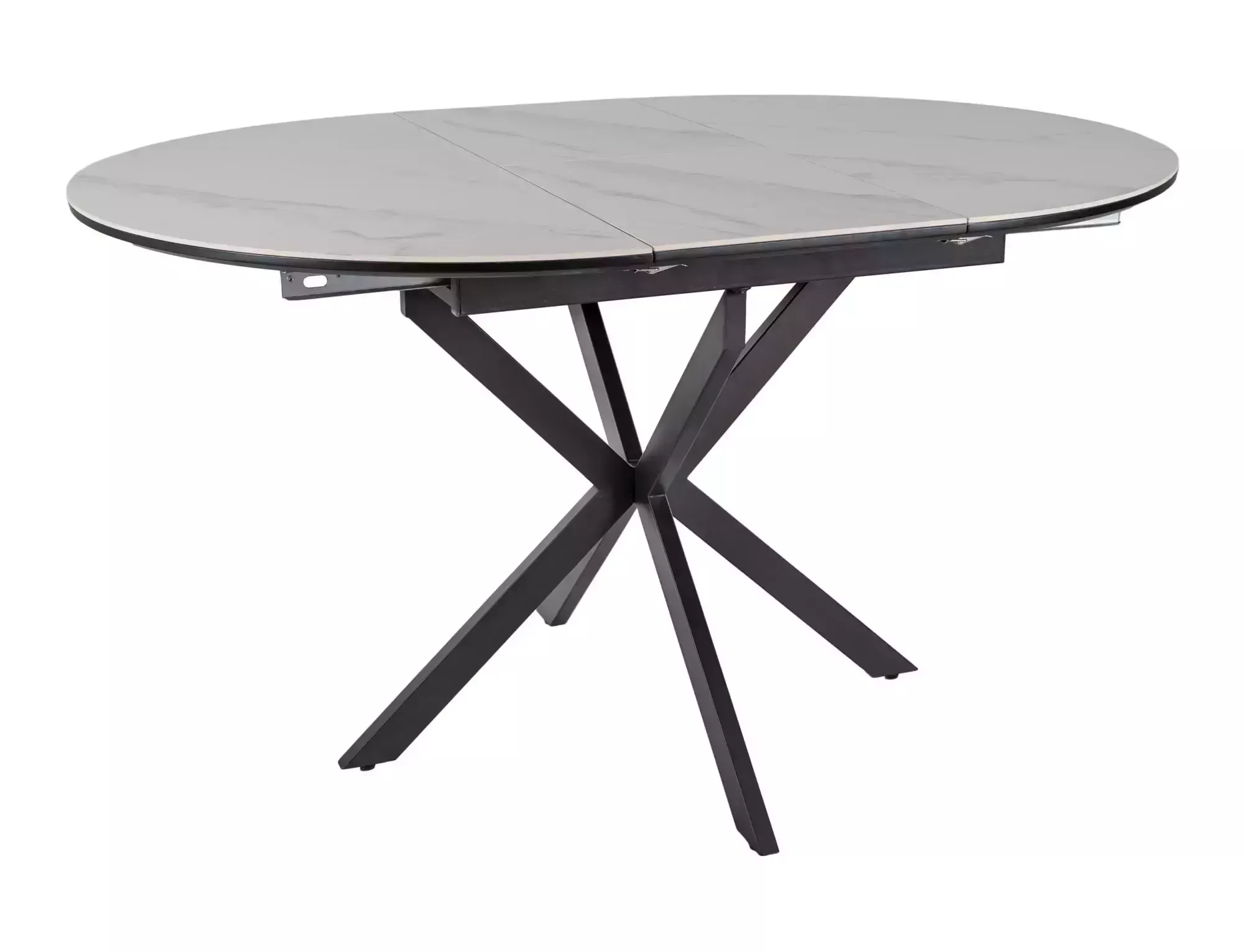 Jedálenský rozkladací stôl Gaston 100-135cm,  matná biela / matná čierna