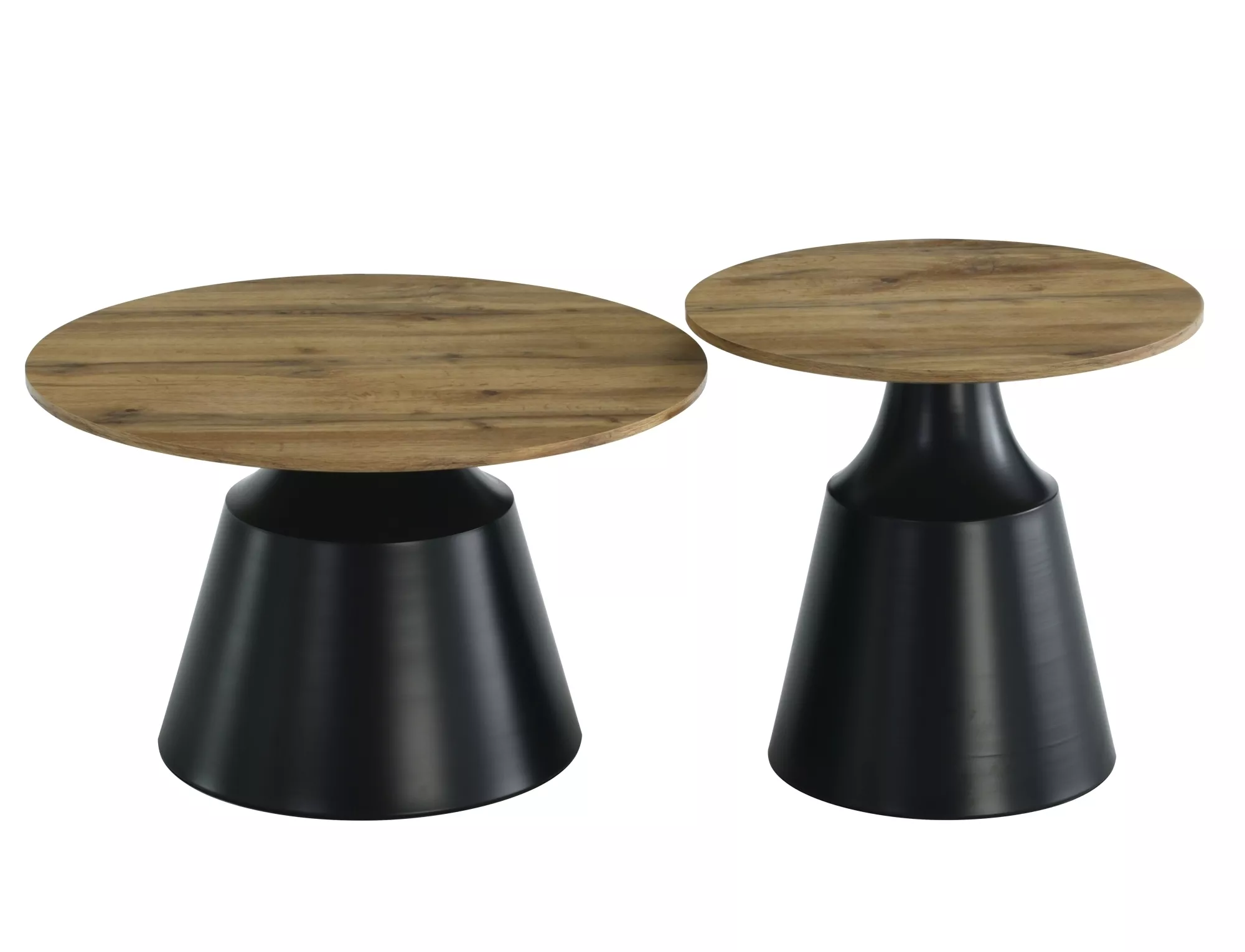 Konferenčný stolík Itaka,  dubový drevený / matná čierna