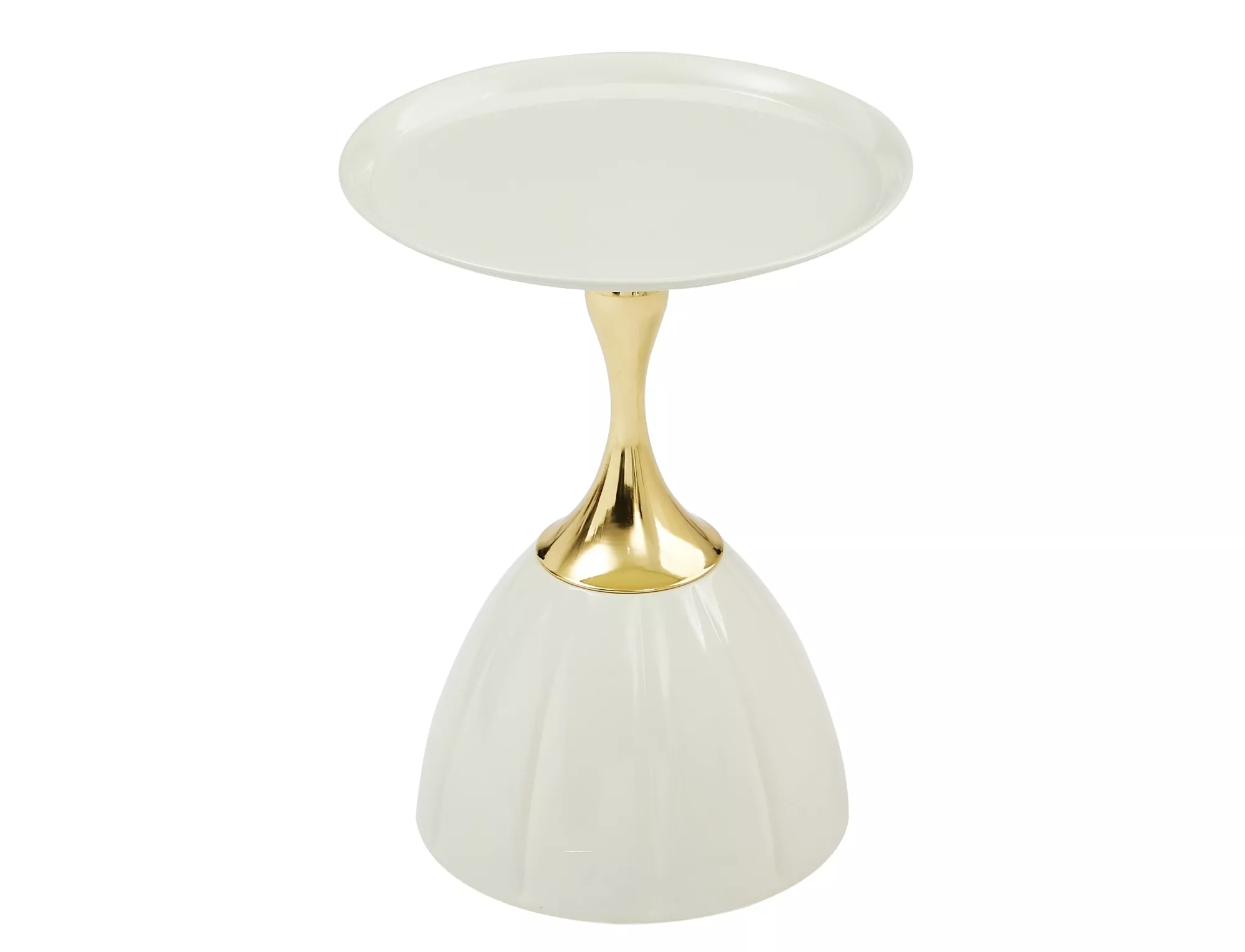 Konferenčný stolík Piana,  biela / biela + zlatá