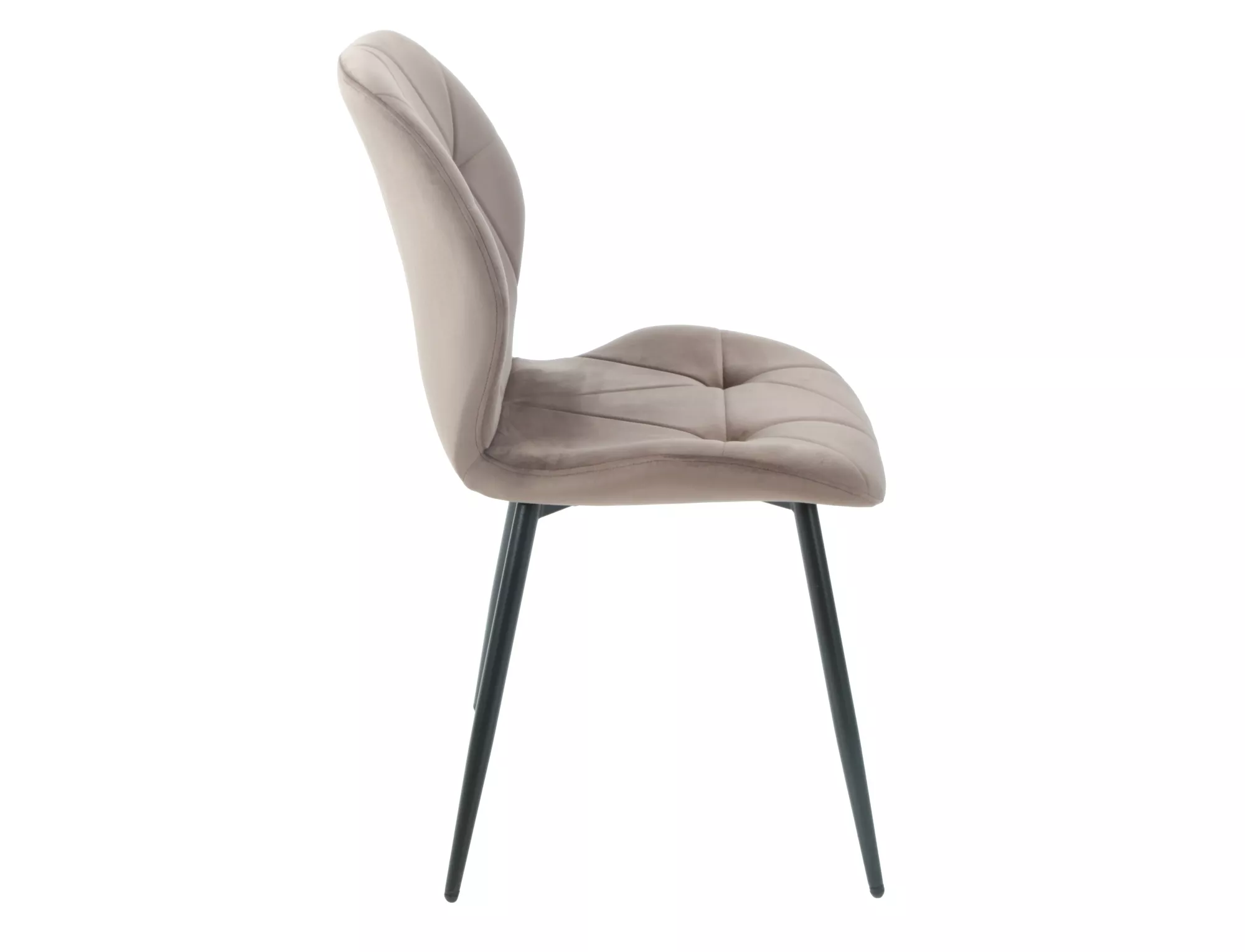 Jedálenská stolička Rick Velvet,  tmavobéžová / matná čierna