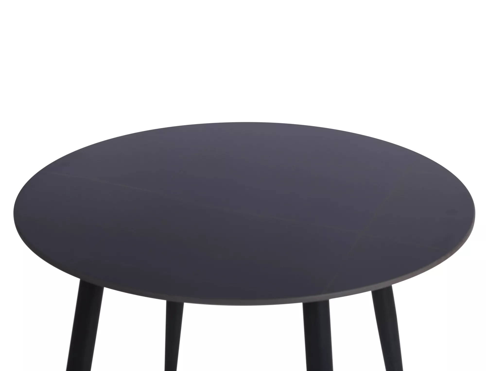 Jedálenský stôl Rion fi90,  matná čierna / matná čierna