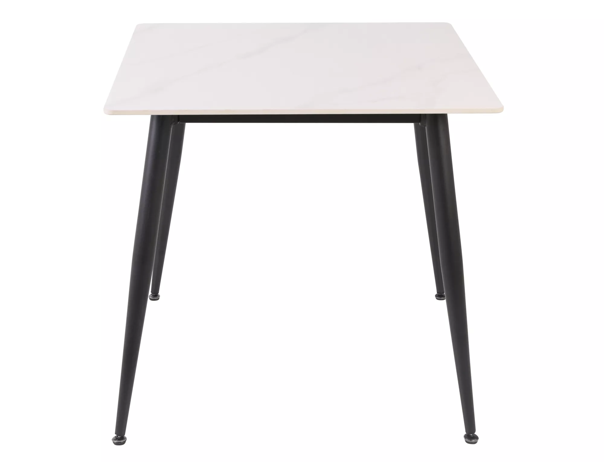 Jedálenský stôl Rion 80,  lesklá biela / matná čierna