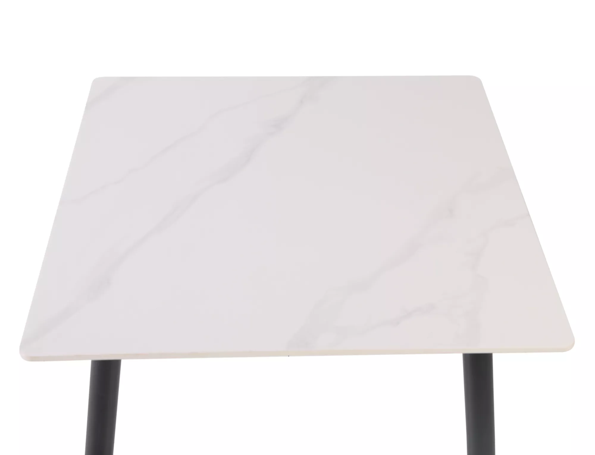 Jedálenský stôl Rion 80,  lesklá biela / matná čierna