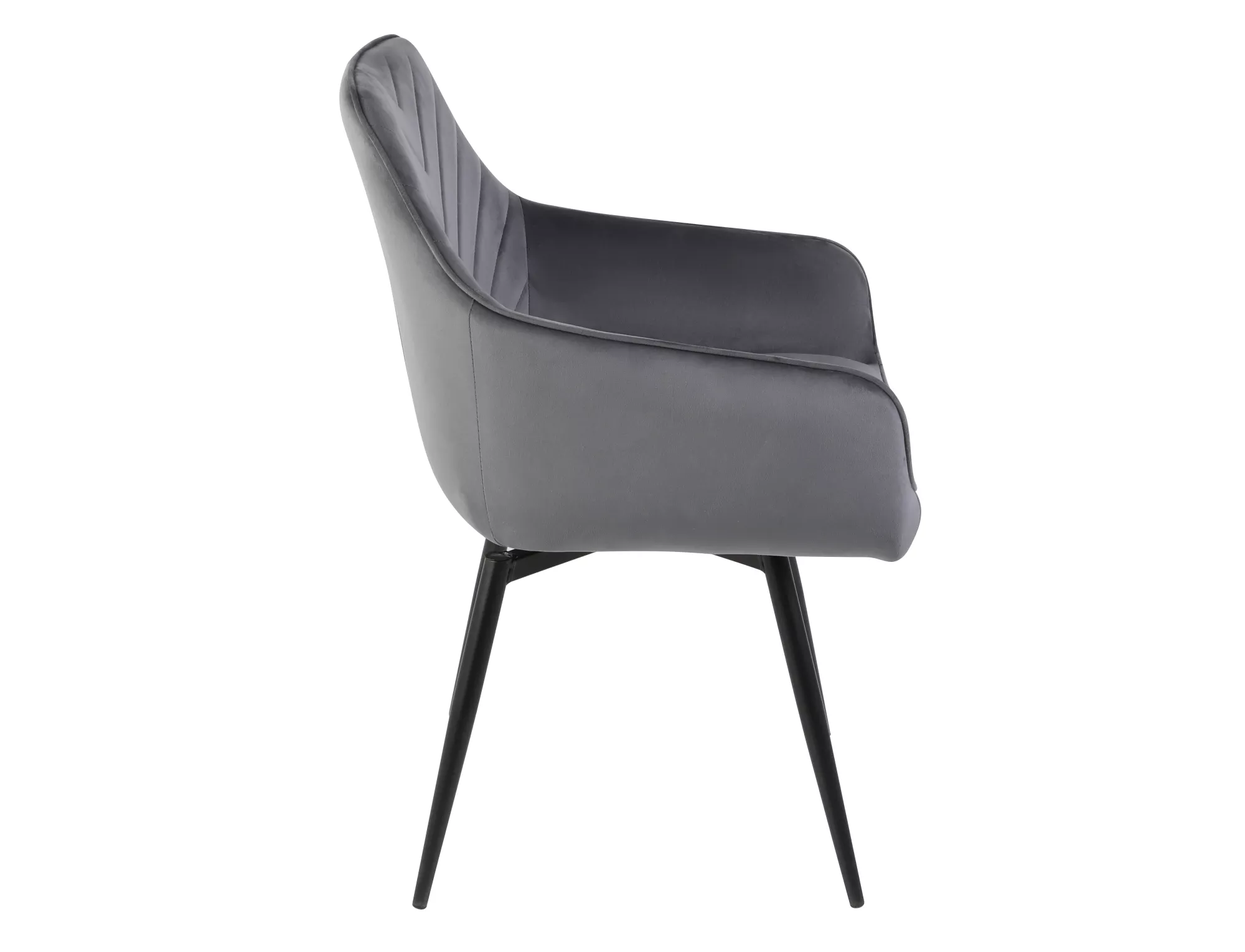 Jedálenská stolička Servio Velvet,  sivá / matná čierna