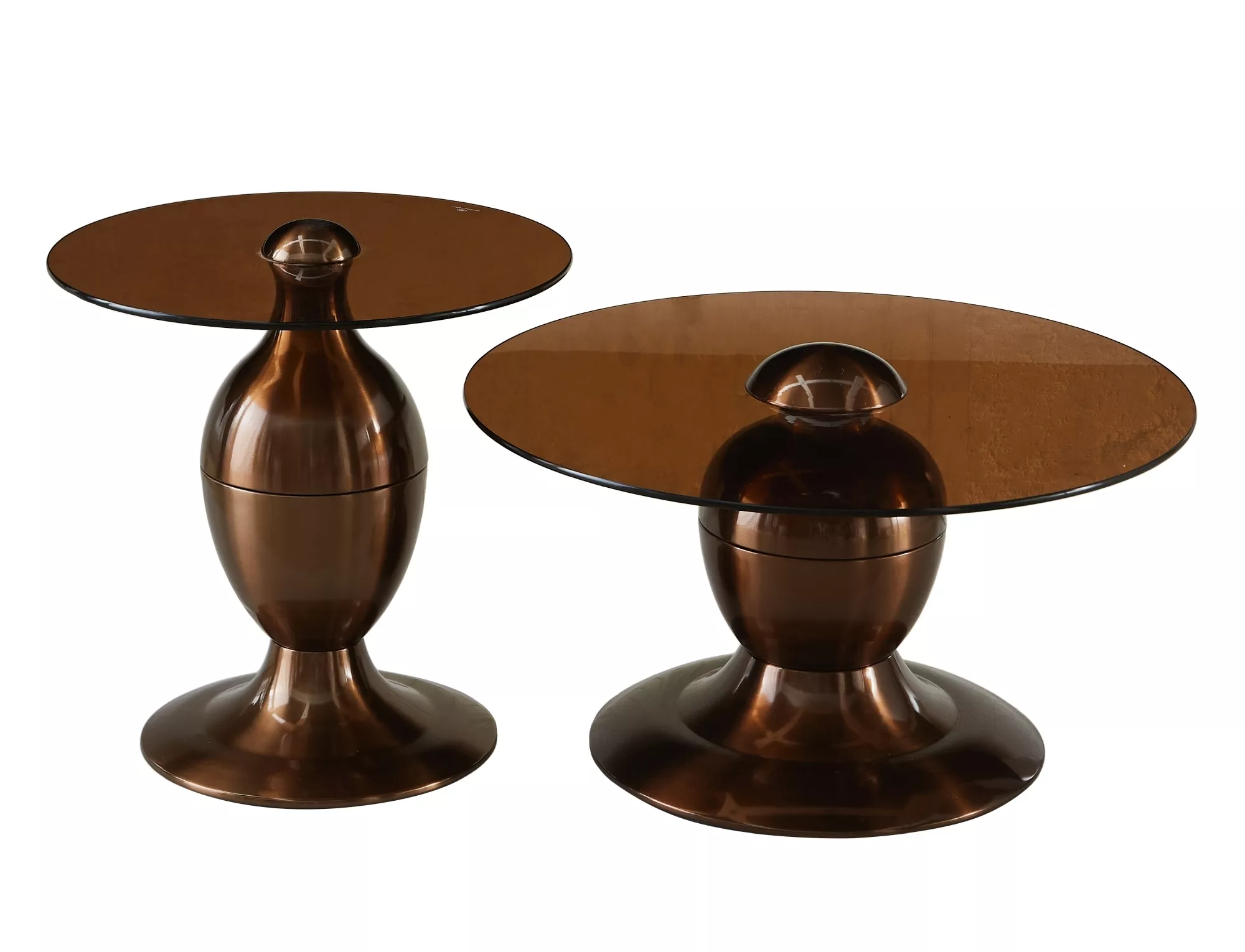 Konferenčný stolík Cassie,  priehľadná hnedá / medený lesk