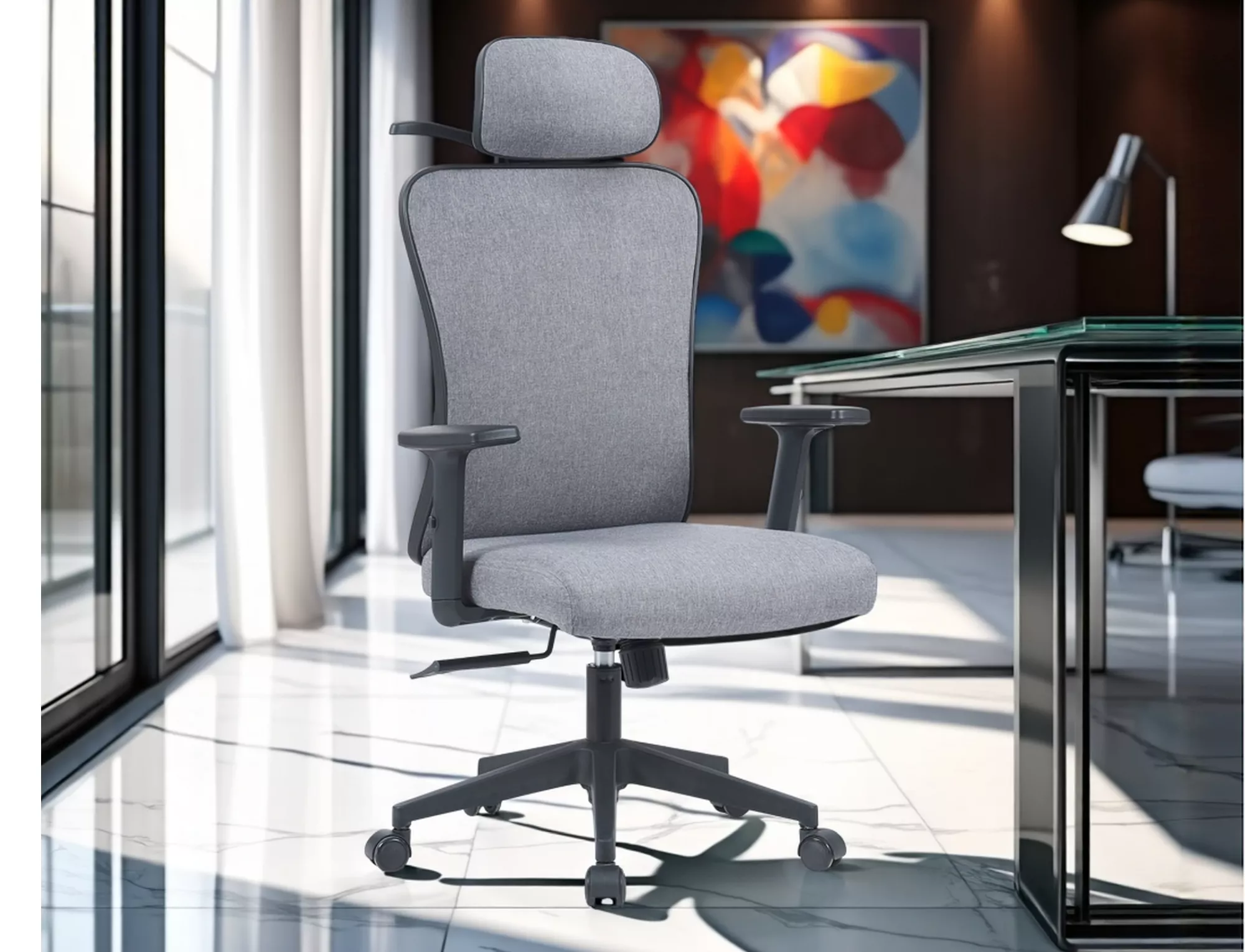 Kancelárske kreslo Q-080M,  sivá