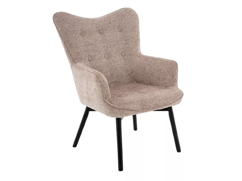 Kreslo Carmen Raven,  tmavobéžová / matná čierna