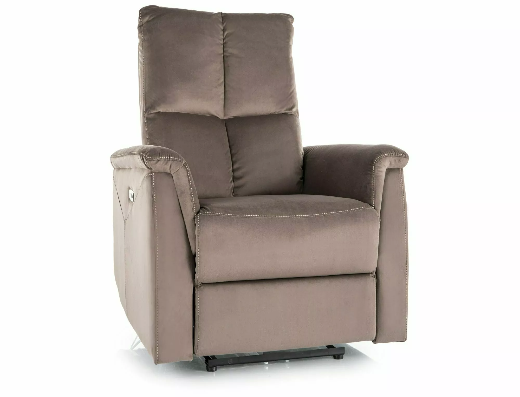 Rozkladacie kreslo Neptun Velvet,  cappuccino / čierna - NA SKLADE!