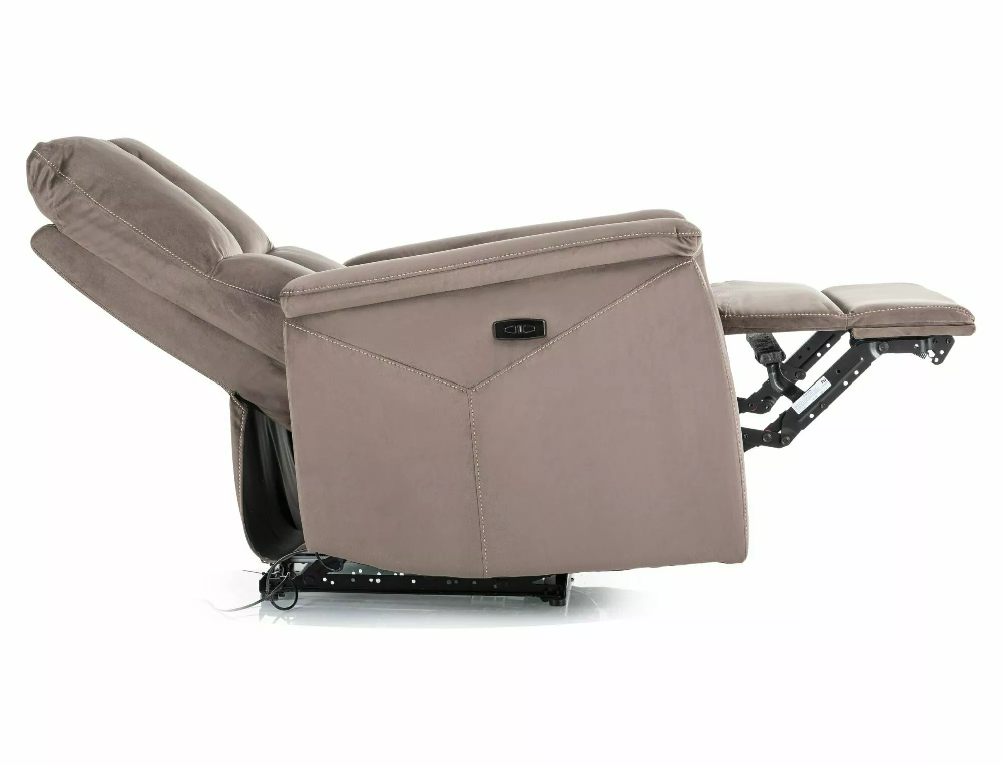 Rozkladacie kreslo Neptun Velvet,  cappuccino / čierna - NA SKLADE!