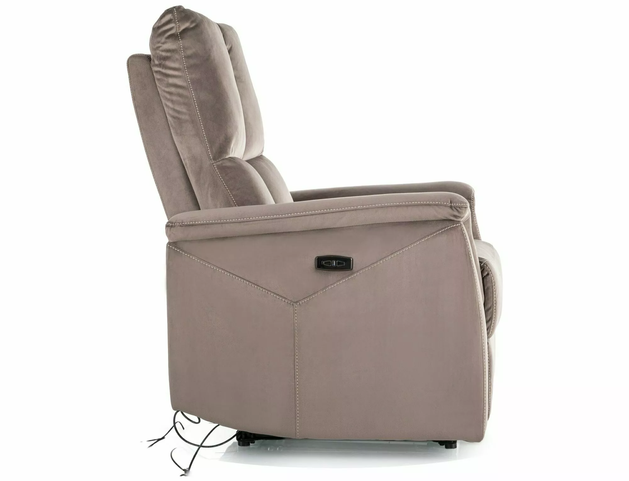 Rozkladacie kreslo Neptun Velvet,  cappuccino / čierna - NA SKLADE!