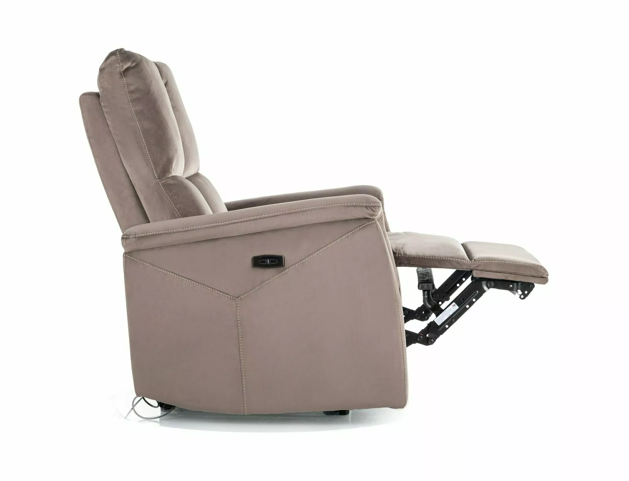 Rozkladacie kreslo Neptun Velvet,  cappuccino / čierna - NA SKLADE!