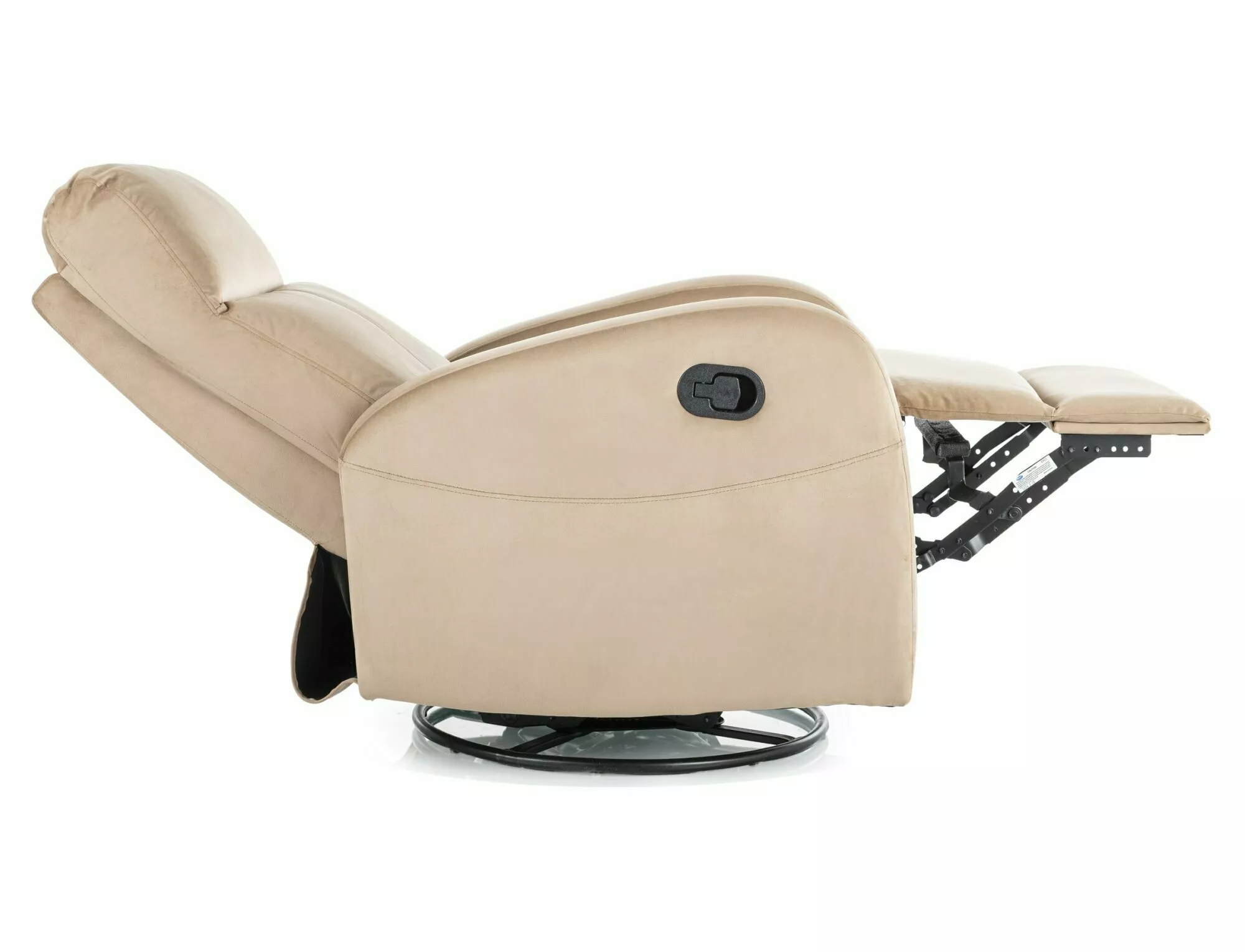 Rozkladacie kreslo Olimp Velvet,  béžová / čierna