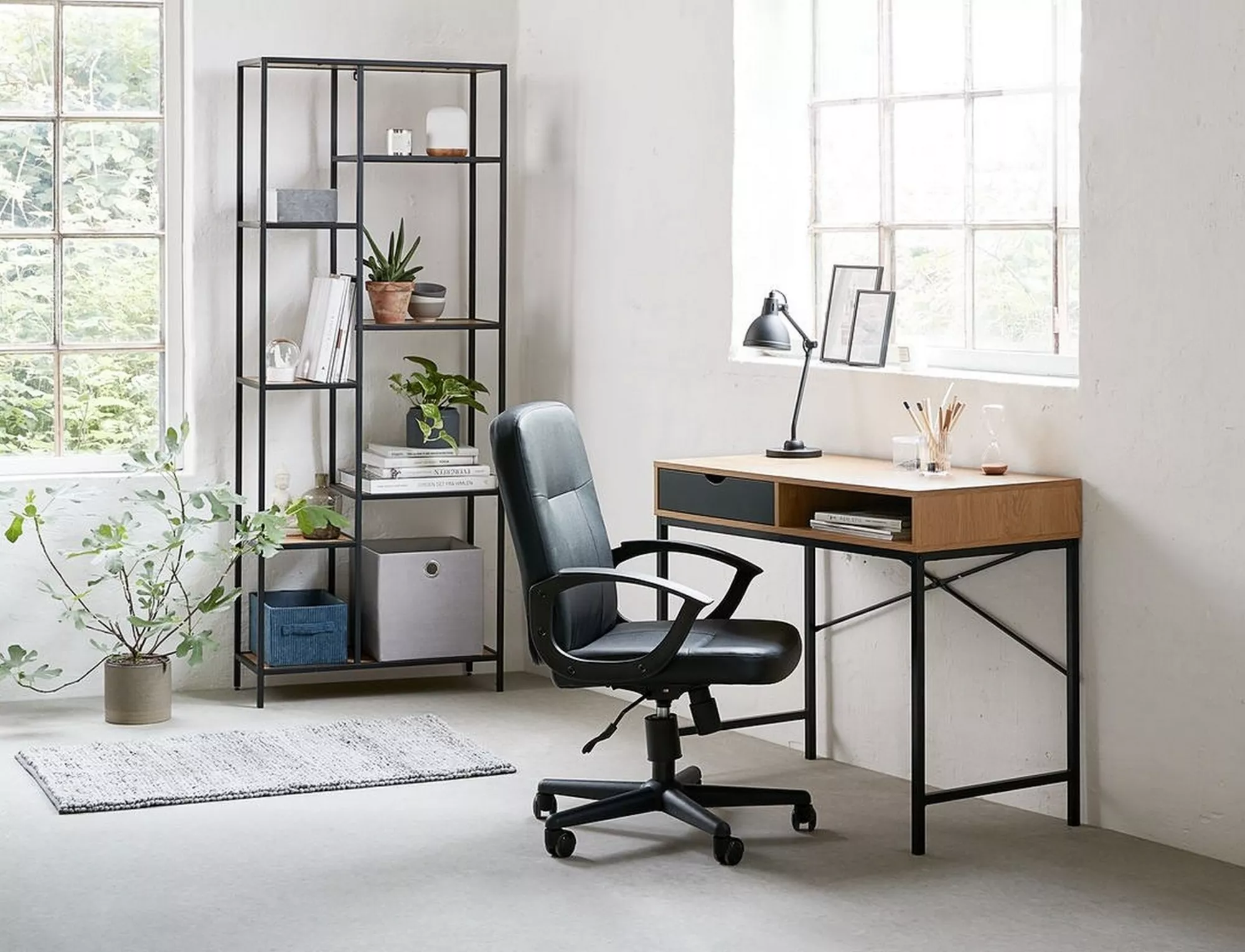 PC stolík B-027 dub/ČIERNA