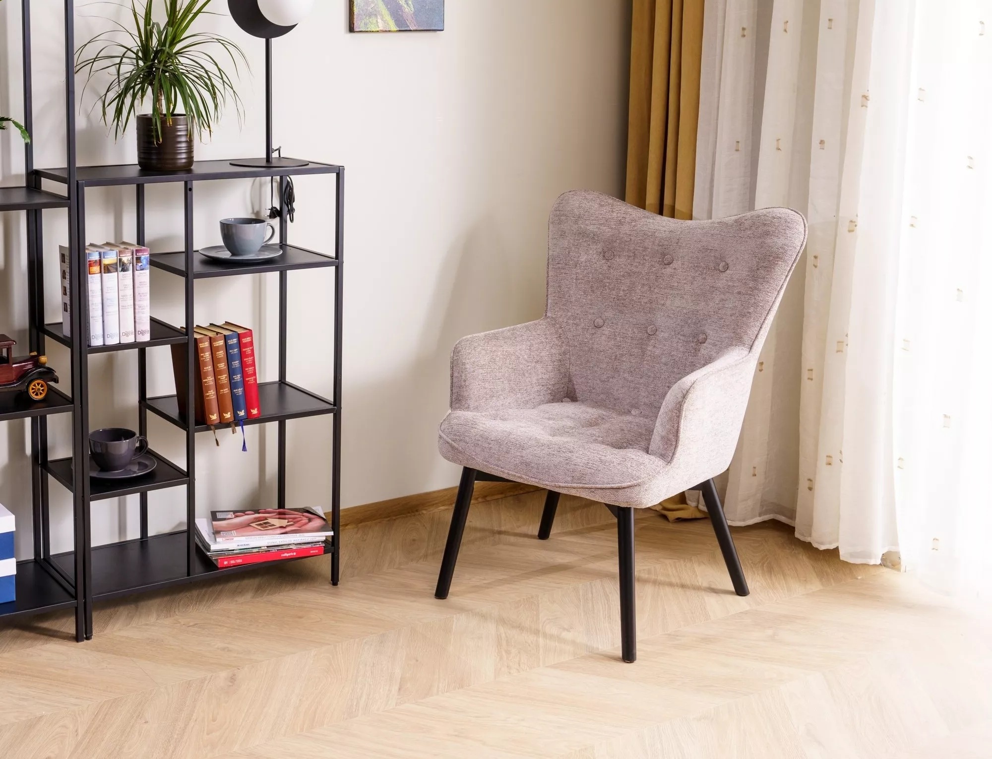 Kreslo Carmen Raven,  tmavobéžová / matná čierna