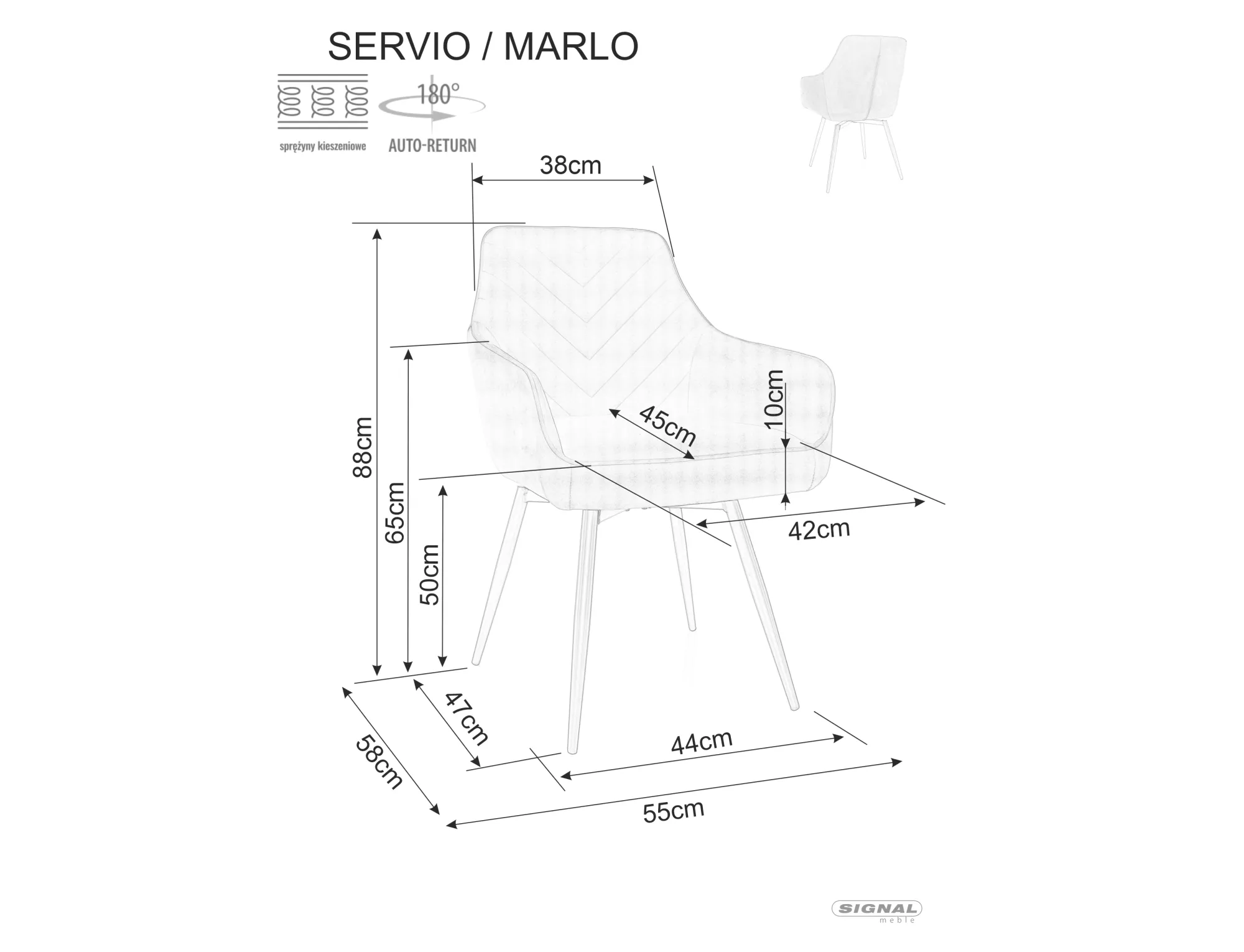 Jedálenská stolička Servio Brego,  svetlobéžová / matná čierna