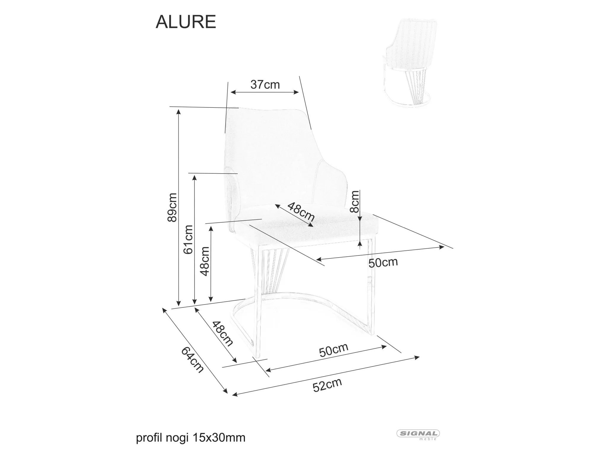Jedálenská stolička Alure Velvet,  béžová / zlatá