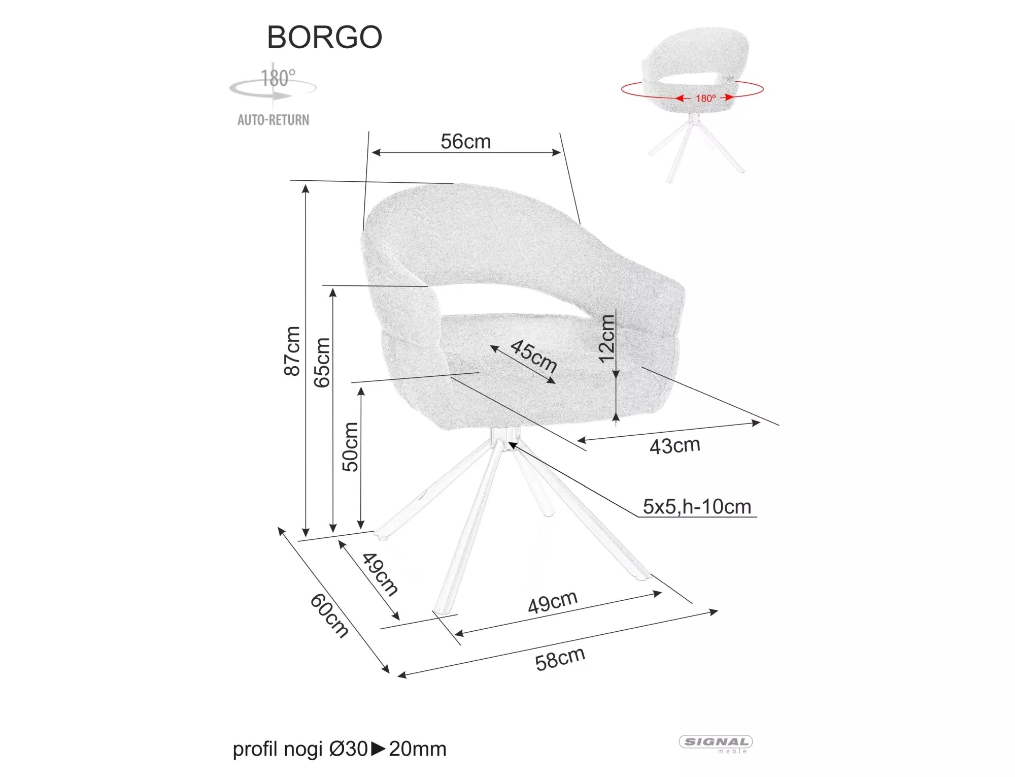 Jedálenská stolička Borgo Raven,  sivá / matná čierna