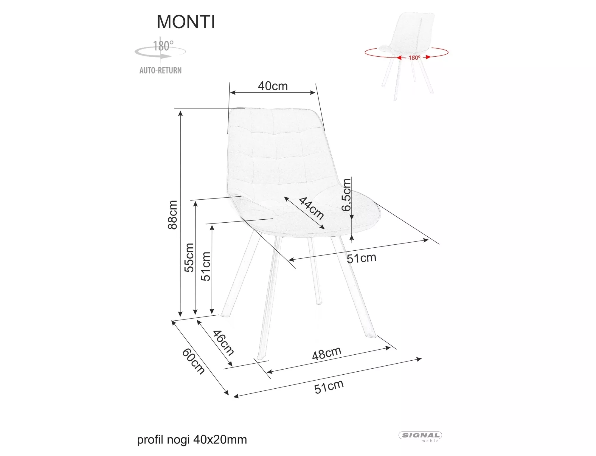 Jedálenská stolička Monti Velvet,  čierna béžová / matná čierna