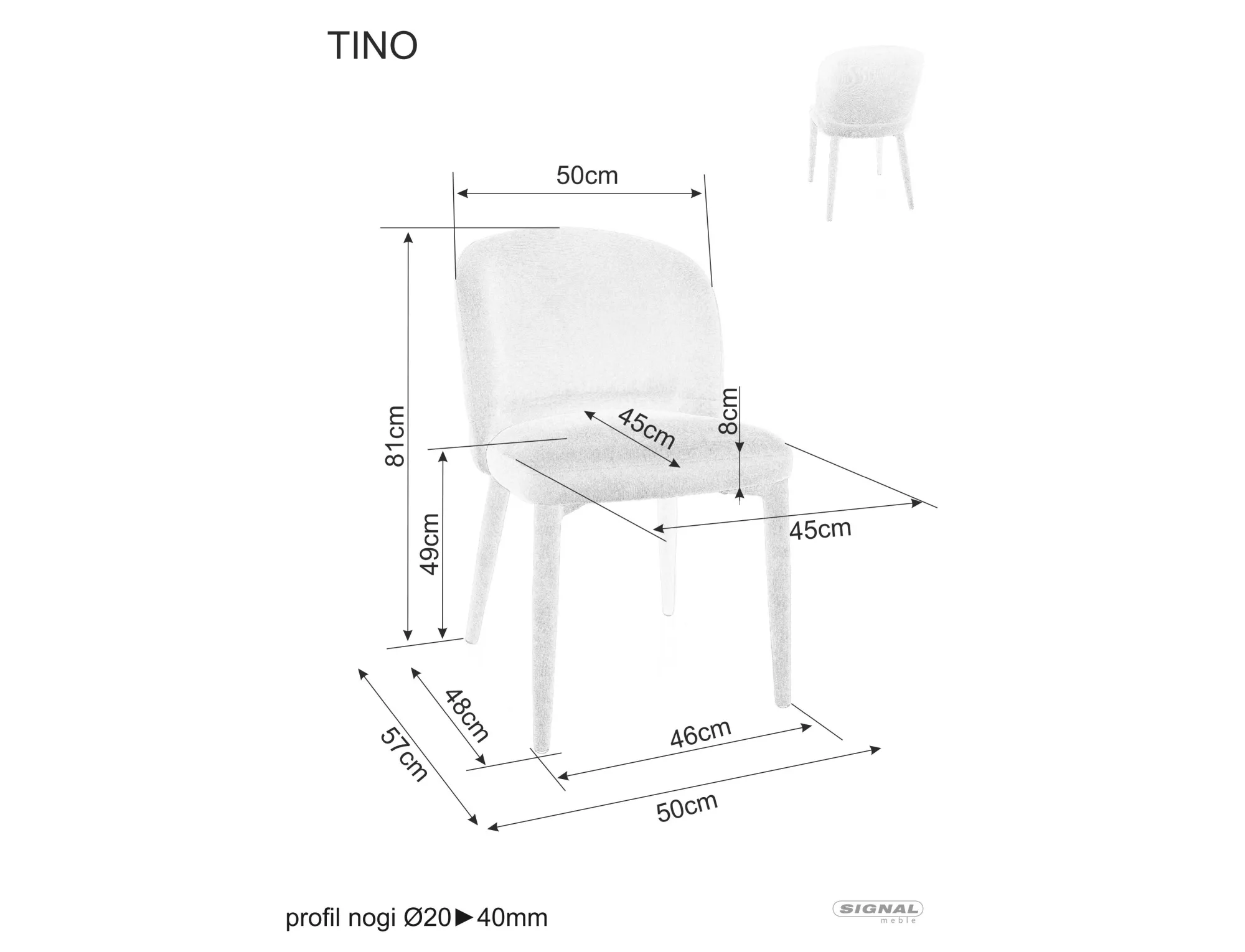 Jedálenská stolička Tino Wind,  svetlosivá / svetlosivá