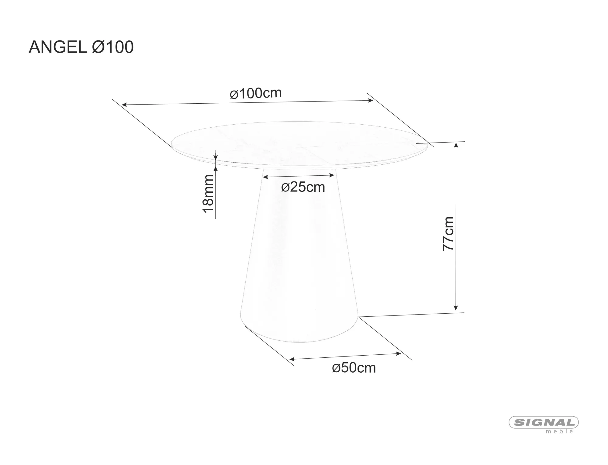 Stôl jedálenský Angel 100, dub