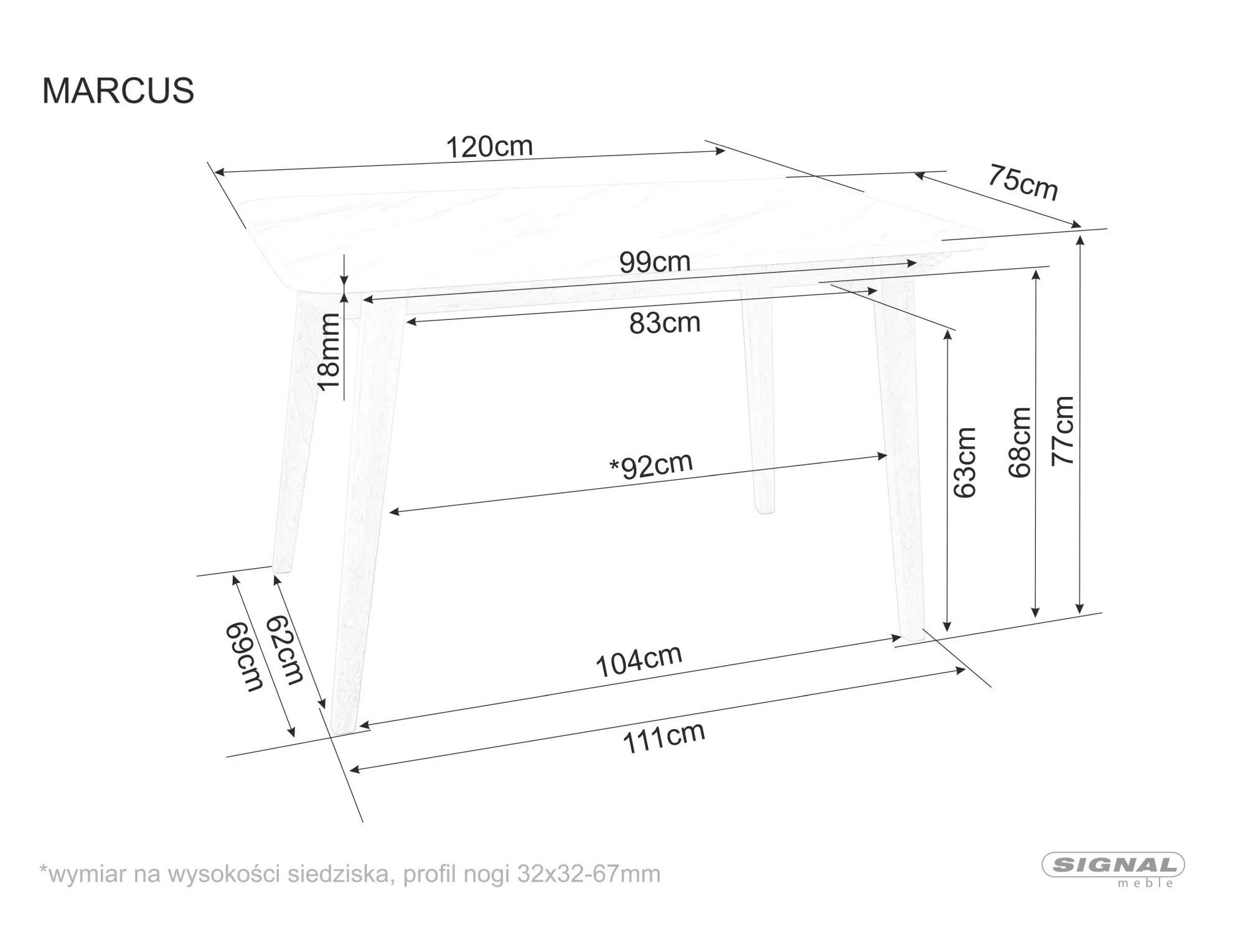 Jedálenský stôl Marcus,  biela, mramorový efekt / dub