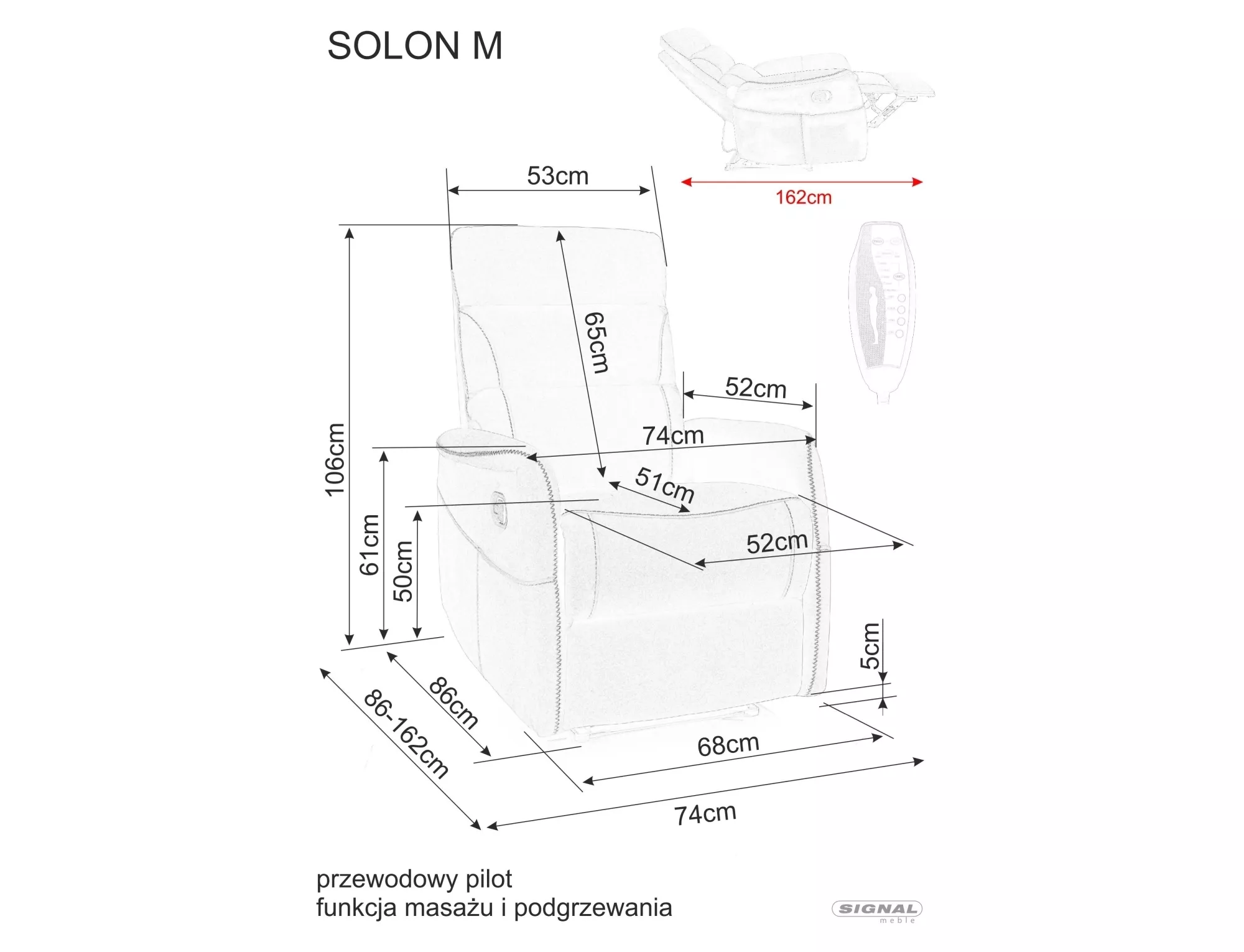 Rozkladacie kreslo Solon M Velvet,  cappuccino / čierna