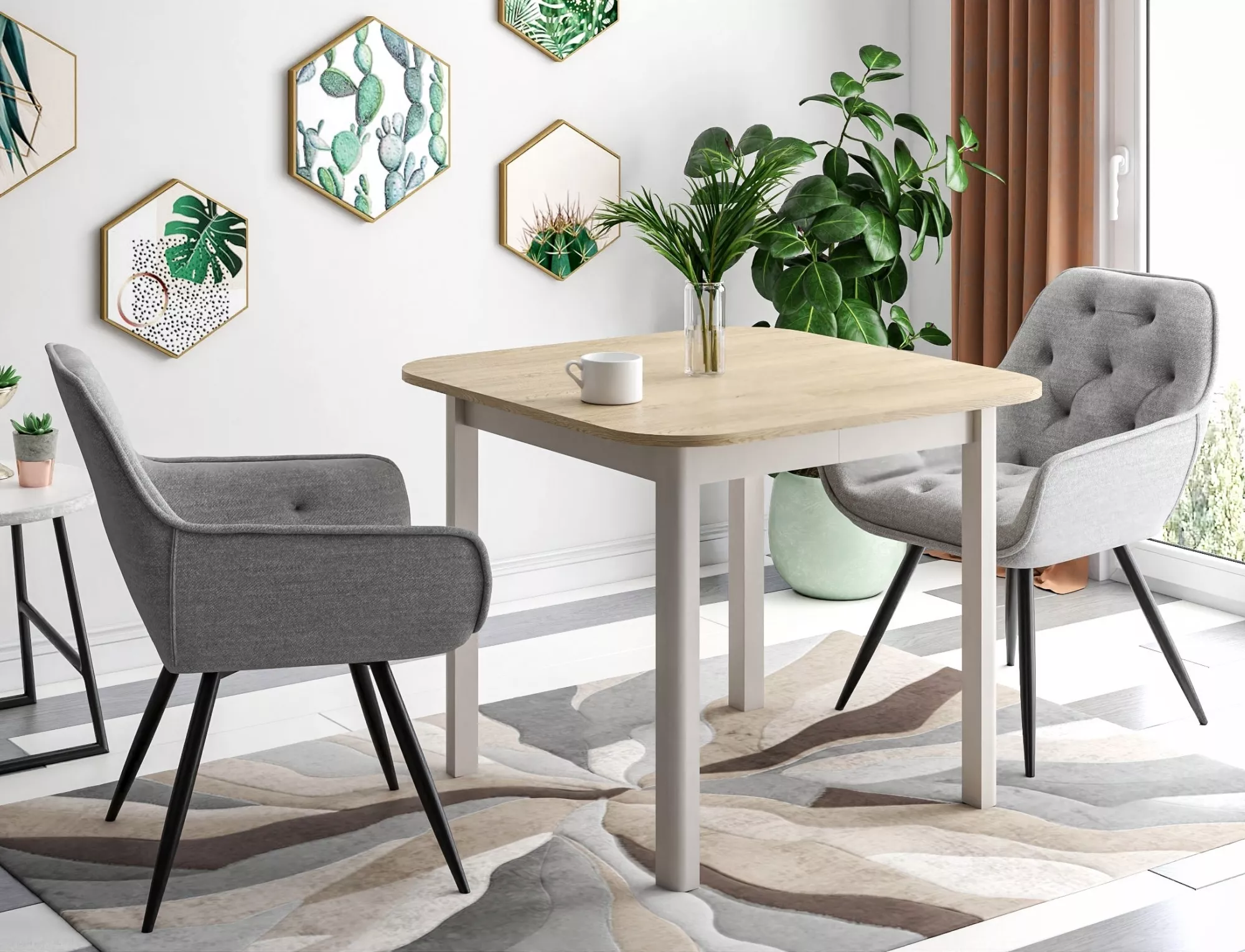 Jedálenský rozkladací stôl Dante II, 90-130cm,  cremona torro dub / kašmír